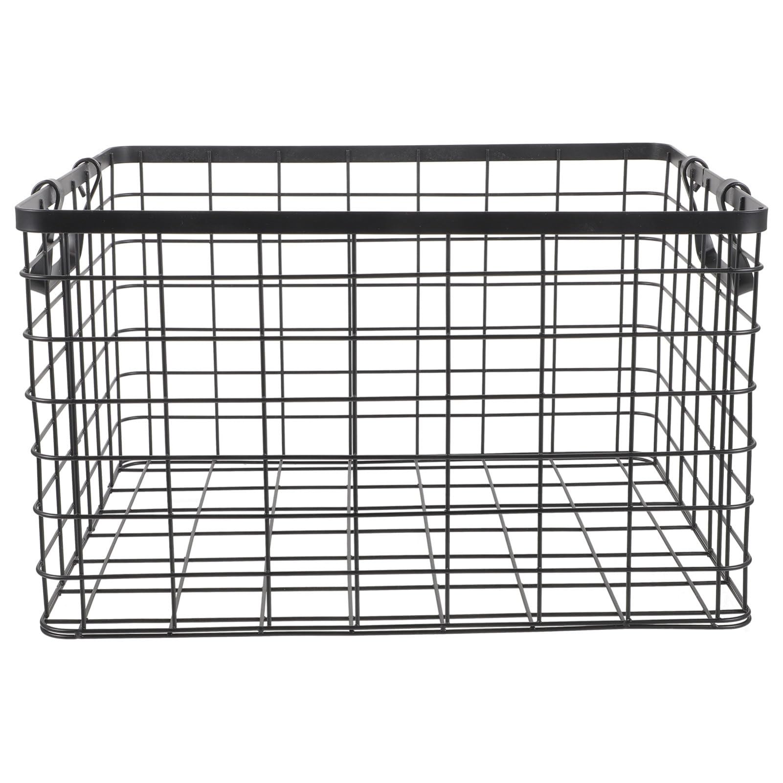 Sosoport Cesta y Almacenamiento Conveniente de Hierro Negro de Almacenamiento para Leña Gran Capacidad y Asa Portátil para Uso al Aire Libre