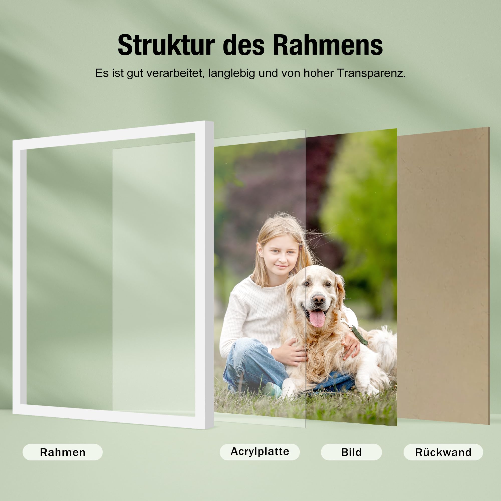Tinkeps Bilderrahmen 40x50 cm Weiß 3er Pack, MDF – Ansicht 3