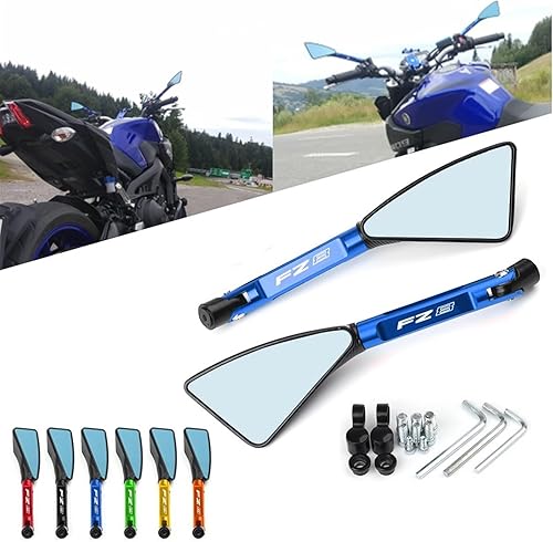 Miniatura 2 de Para Yamaha FZ8 FZ-8 Espejo de motocicleta CNC retrovisor lateral (color negro)