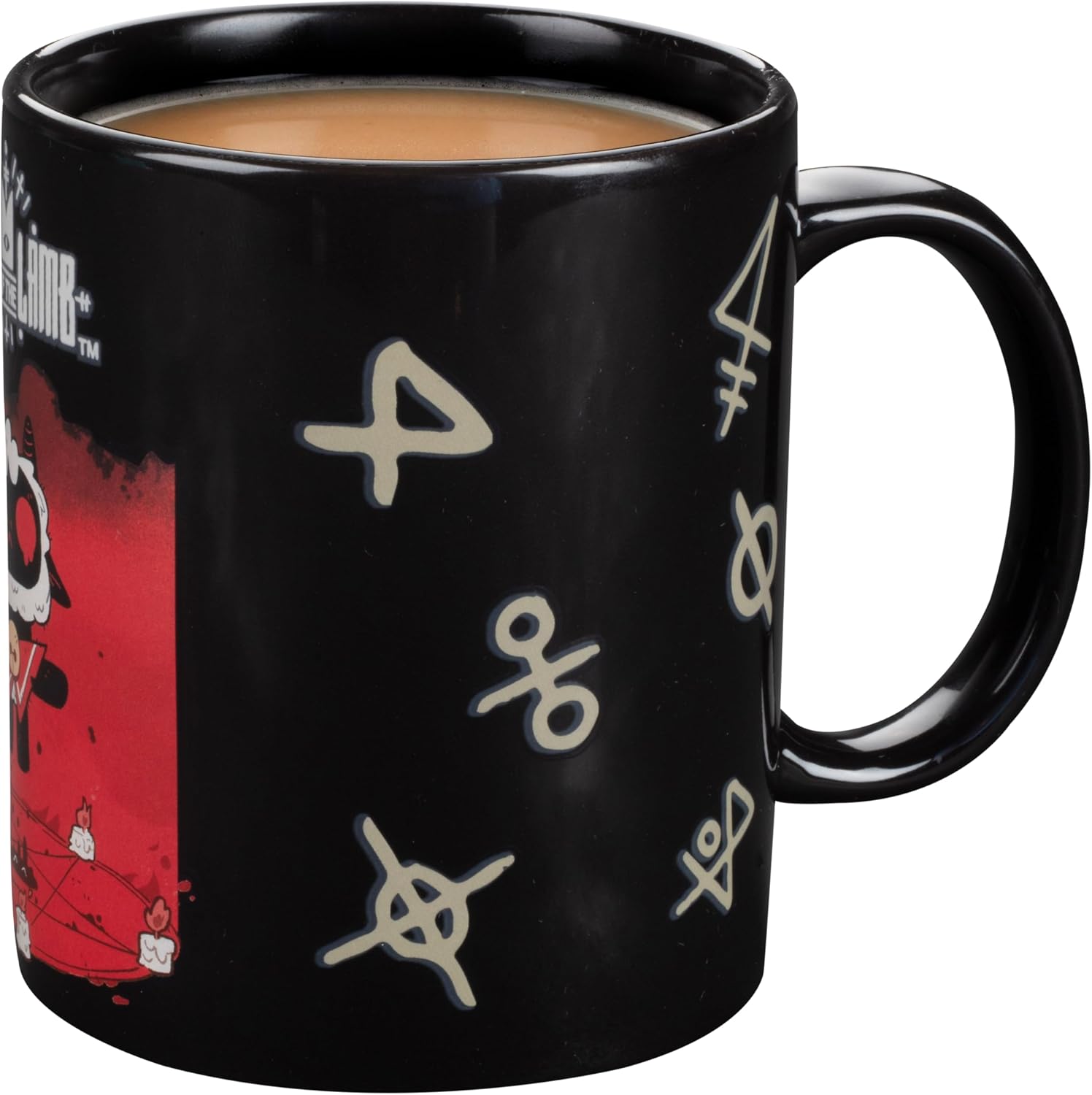 SCS Direct Cult of The Lamb Heat Reveal Coffee Mug, 11oz - Game Logo Design Activates w/Hot Liquids - Officially Licensed Video Game Merchandise - Collectible Gift For Kids, Teens & Adults - Ceramic