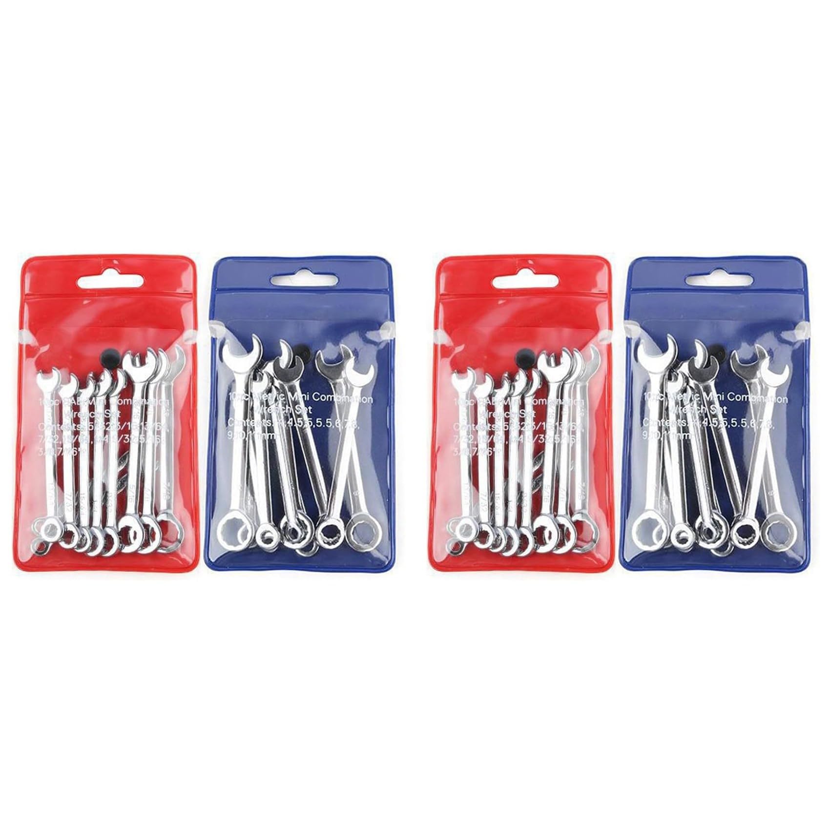 Jnchdghwa 40 Pcs Open End Wrench Set, Mini Metric SAE Combination Wrench Set Thin, Ratchet Wrenches Multifunctional