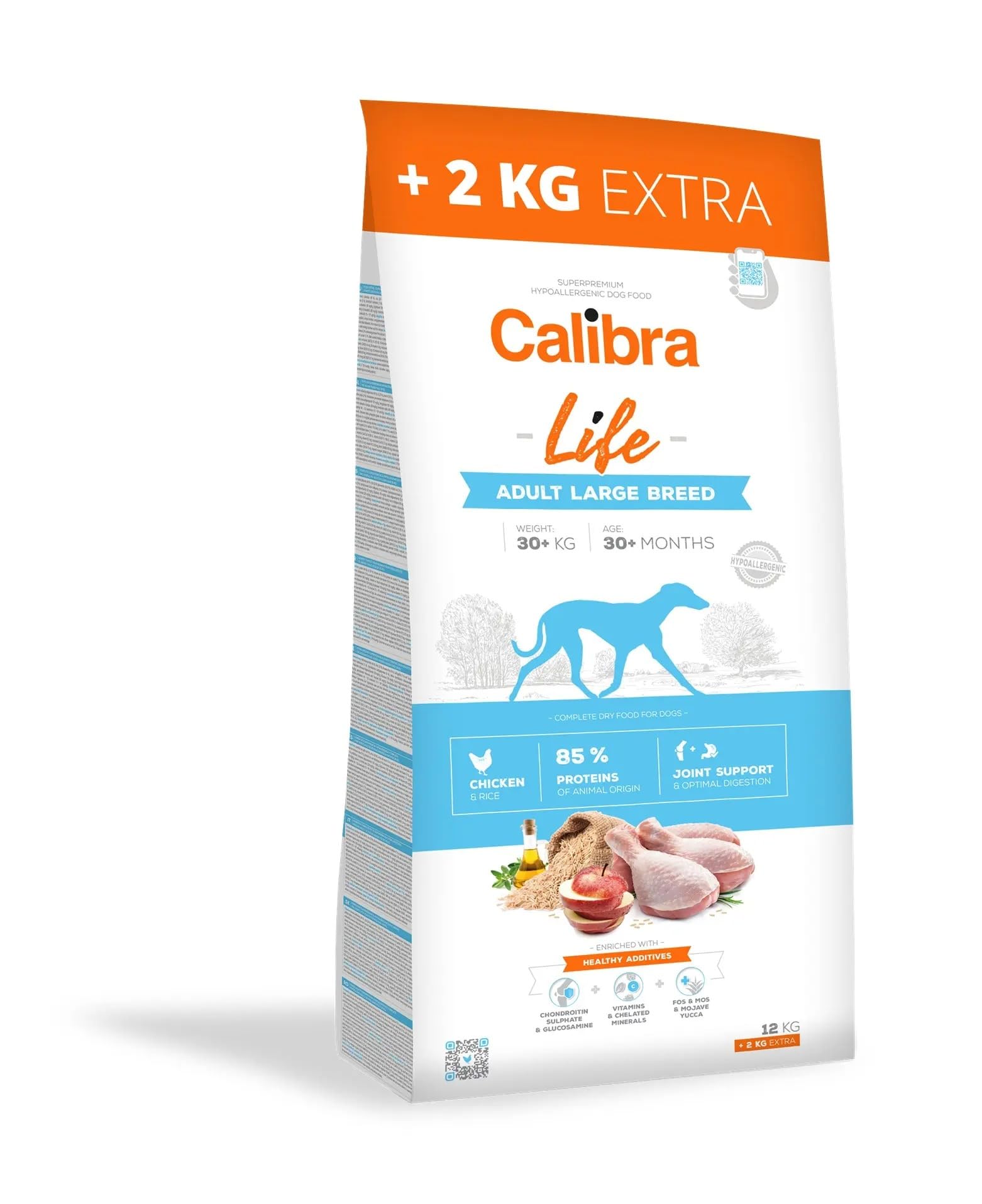 CALIBRA Dog Life Adult Large Breed Pollo 12KG+​2KG