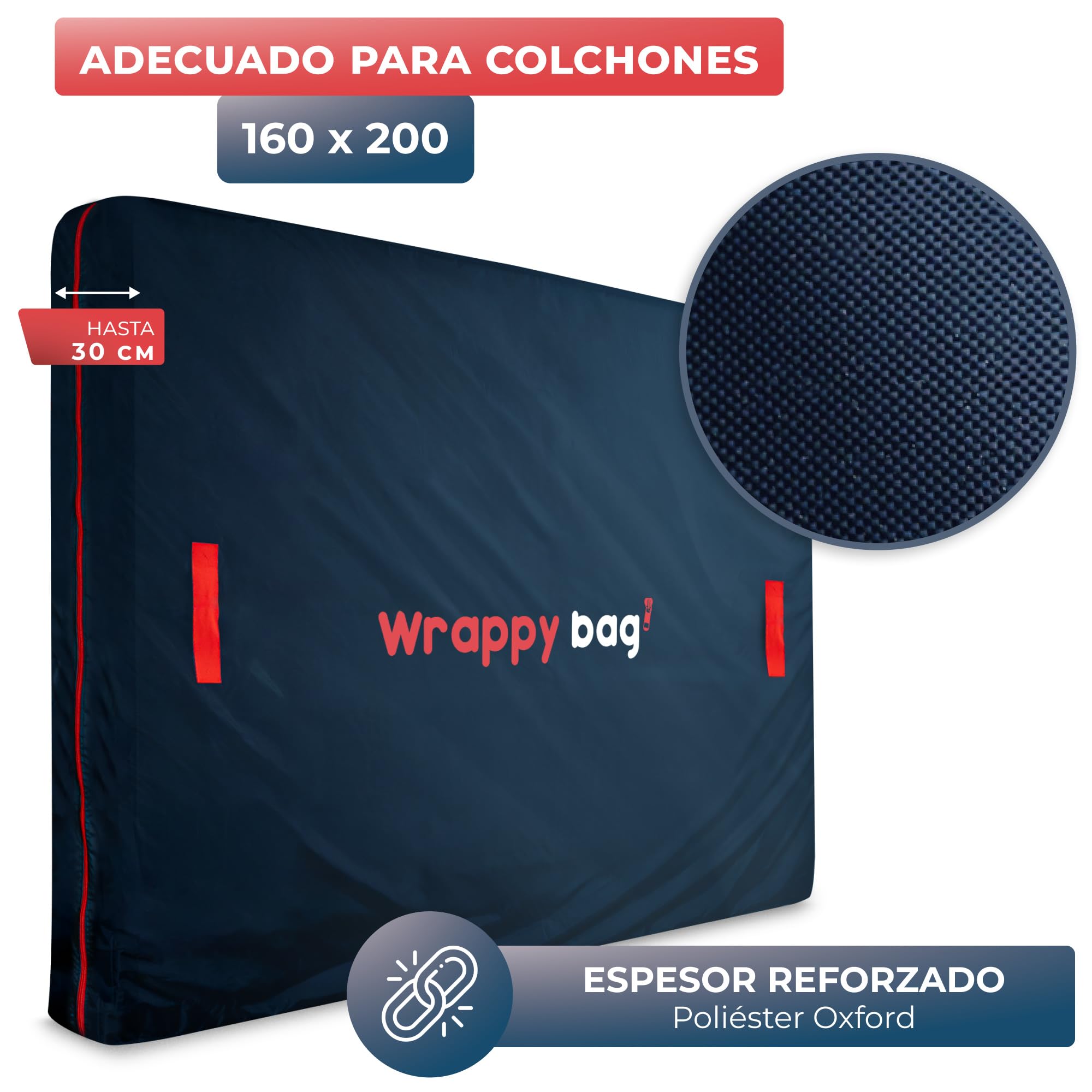 Wrappybag Bolsa Vacio Colchon, Funda Protectora Colchon en Poliéster Oxford
