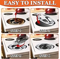 Vista 7 de 【UPGRADED】W10196405 W10196406 Electric Stove Burner Drip Pans & MP21YA MP15YA Electric Range Burner Element Unit Set fit for Whirlpool Kenmore Amana