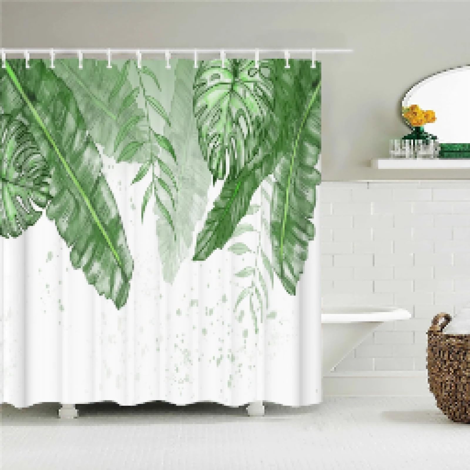 Rideau de douche haut de gamme en polyester imperméable à motif 3D