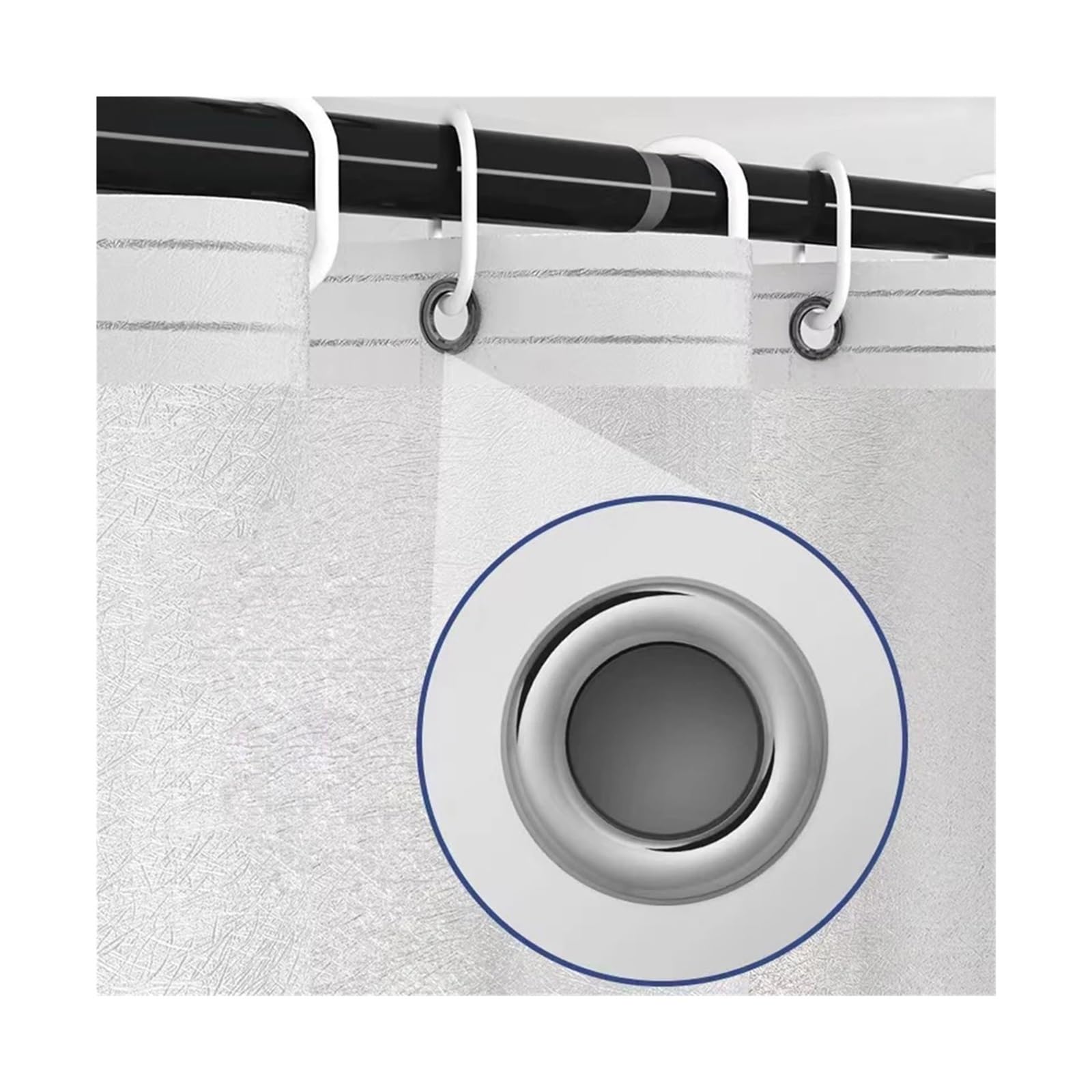 Cortina De Ducha Cortinas de Ducha Transparentes, Cortina de baño esmerilada Gruesa Impermeable for bañera de baño de Hotel, Cubierta de baño Ancha y Grande con Ganchos