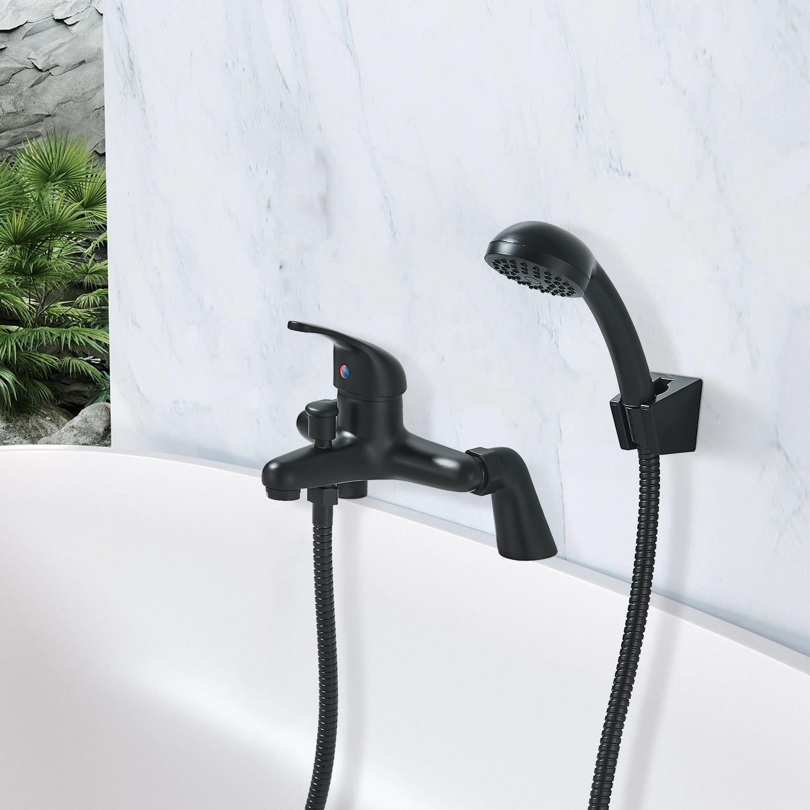 TVTIUO Black Bathroom Shower Faucet, Modern Bathroom Sink Faucet with Shower Faucet - Image 2