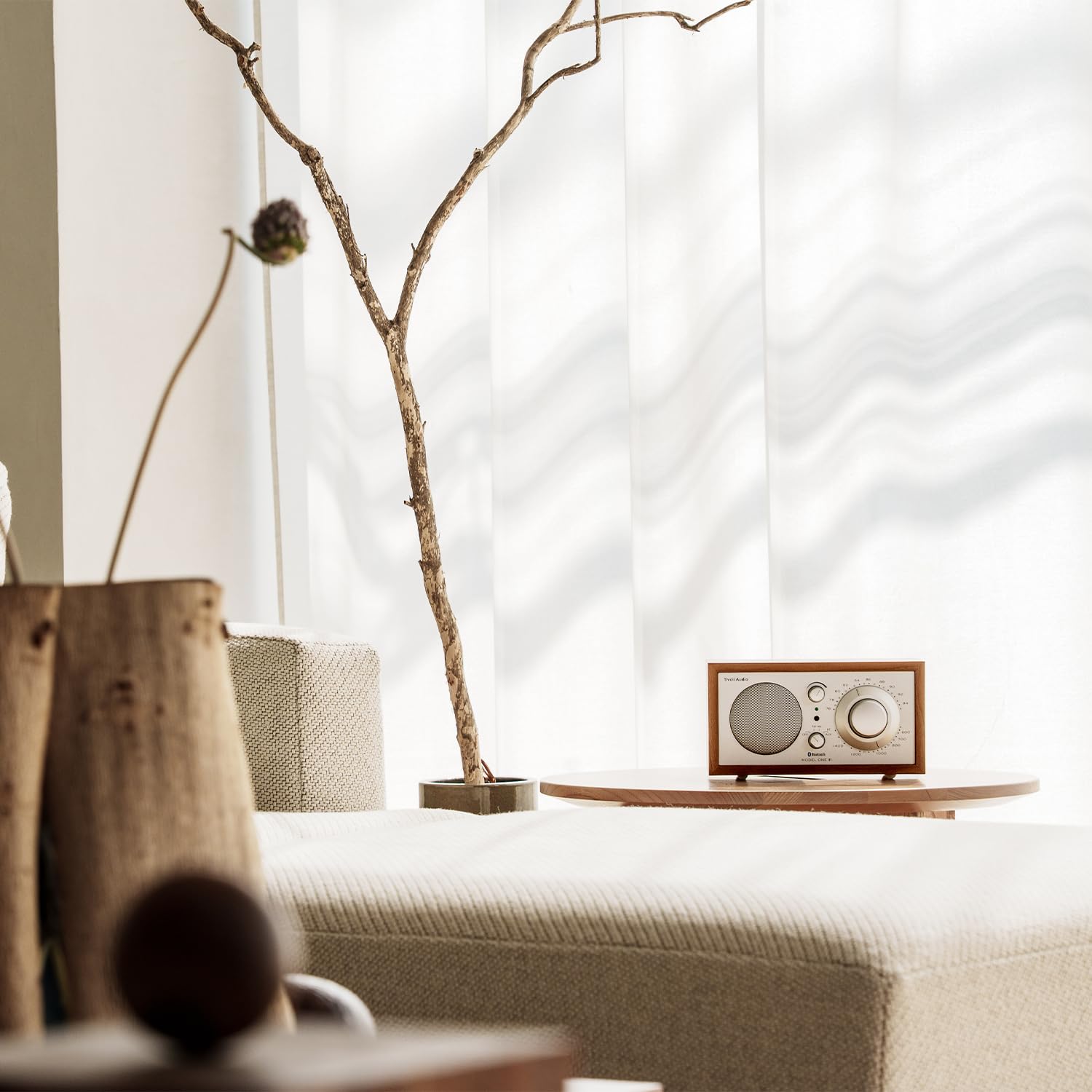 Tivoli Audio Model ONE Bluetooth - Poste Radio Vintage Retro en Bois Petite Radio Cuisine AM / FM Secteur Enceinte Bluetooth Radio - Bois Argent