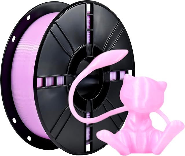 PLA Plus (PLA+) przezroczysty filament 3D 1,75 mm, przezroczysty filament do drukarki 3D, dokładność wymiaru +/- 0,02 mm, szpula 1 kg (2,2 funta), filament do drukarki 3D, przezroczysty fiolet