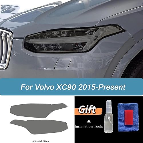 Miniatura 9 de Película protectora para faros delanteros de coche, color negro, adhesivo de TPU transparente, para Volvo XC90 XC60 XC40 S60 S90 V60 V90