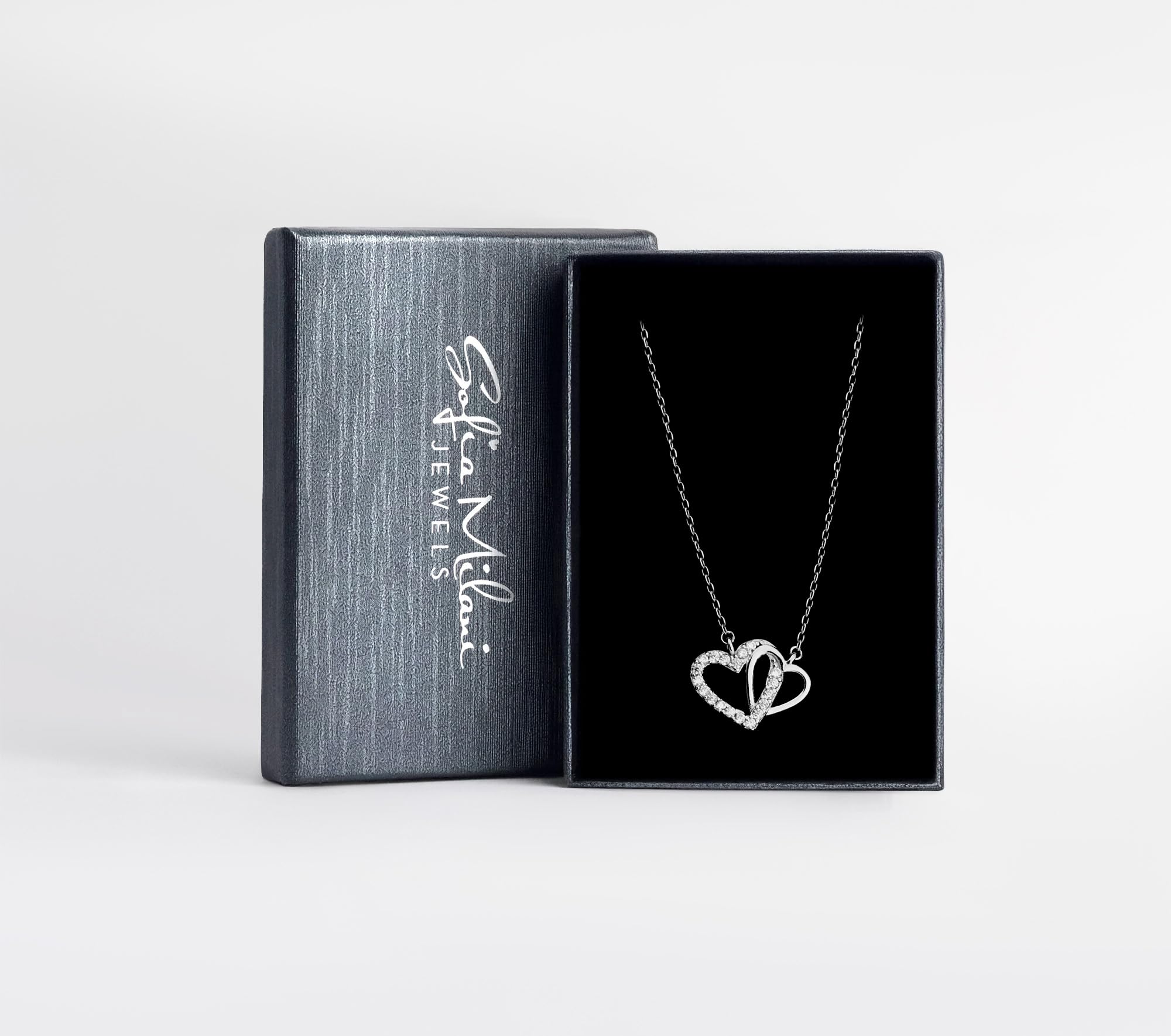 Sofia Milani - Collana da Donna in Argento 925 - con Pietra Zircone - Ciondolo a Cuore - 50300