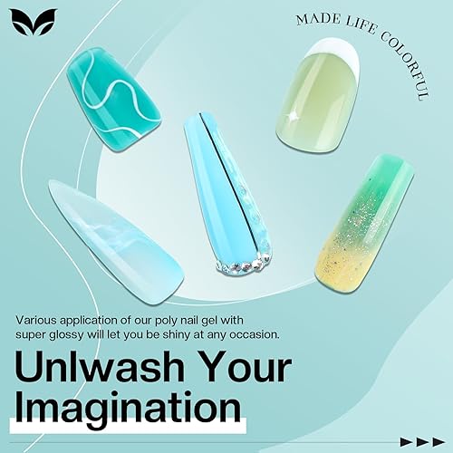 Miniatura 7 de Morovan Colores de uñas de polygel 6 colores de Polygel de uñas Lost Forest Collection Gel de extensión de uñas de poli gel verde Colores de polygel