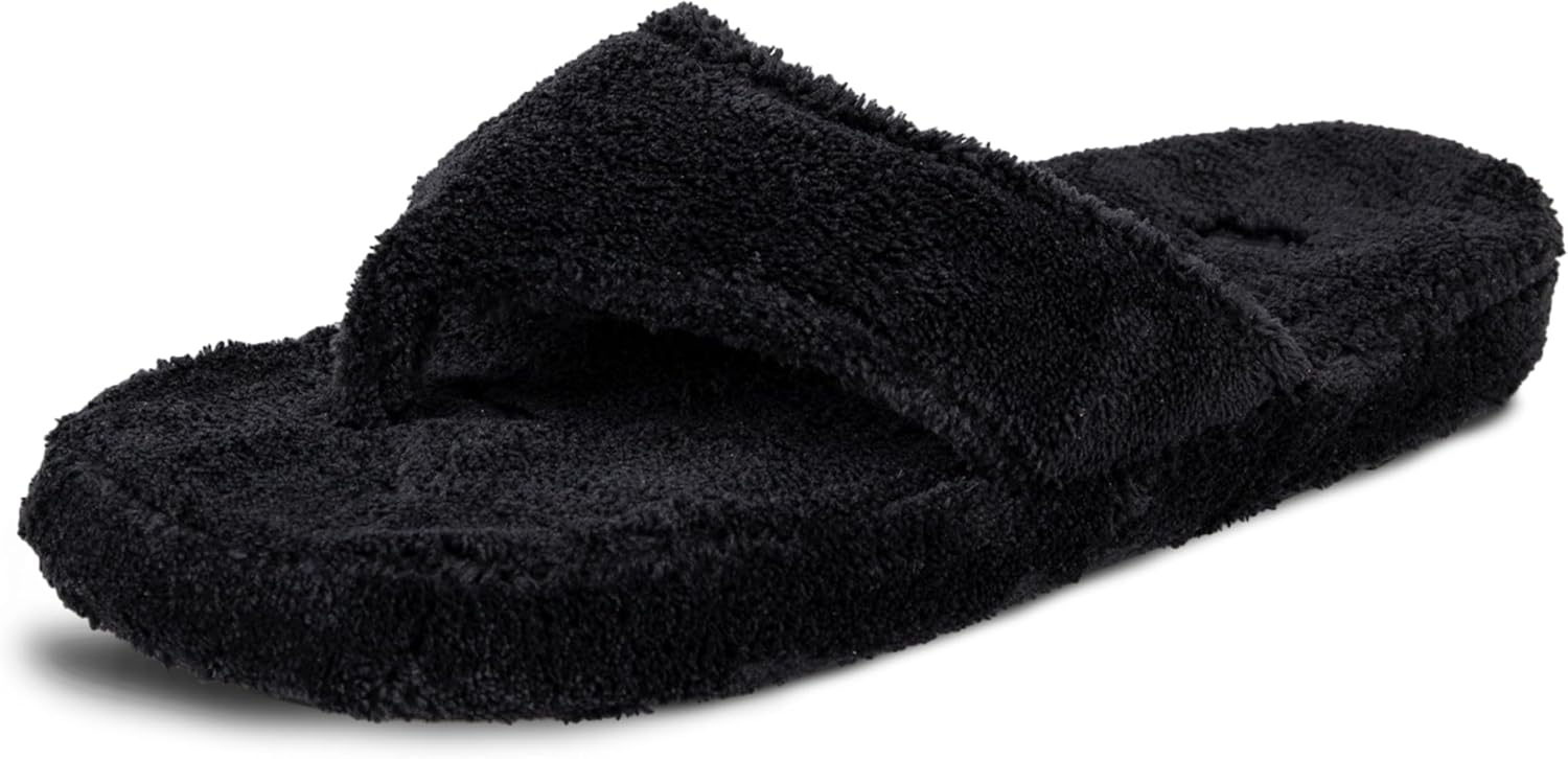Acorn Women’s Spa Thong Slippers with Cloud Contour Comfort – Arch Support and Plush Fluffy Terry Lining, Perfect for Beach, Camping, Poolside, or Bathroom Wear