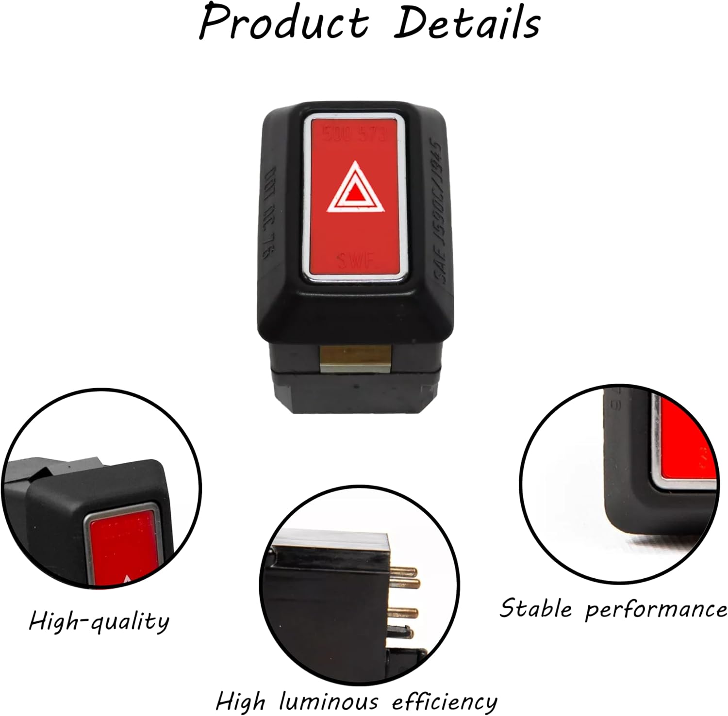 Hazard Warning Switch (1971-1989) Compatible with Mercedes Benz SL and SLC (R107/C107)- Original OE 1238200205