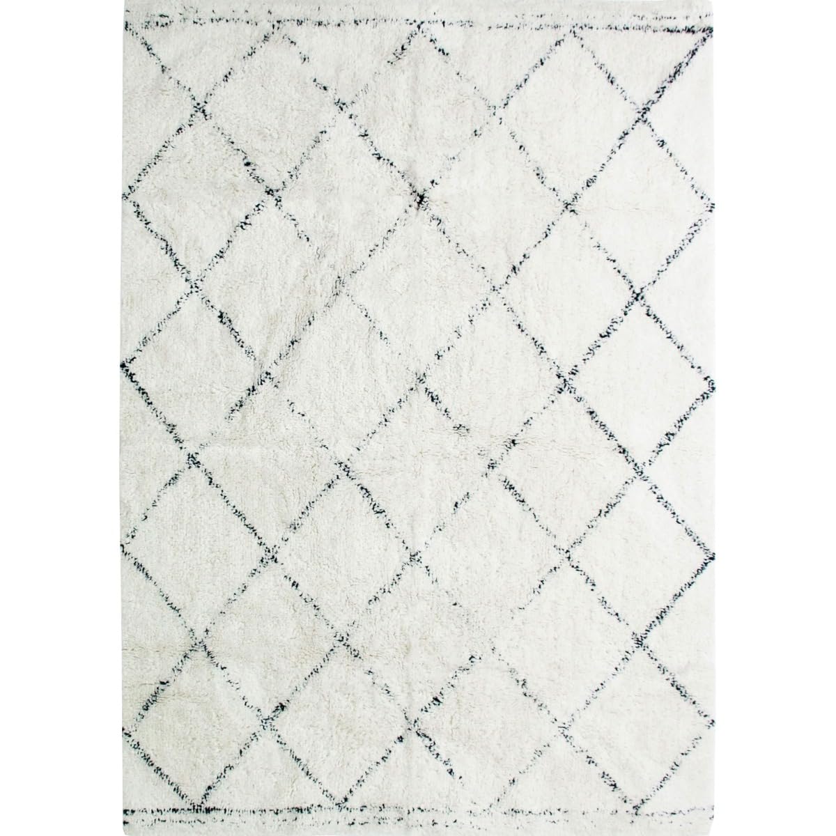 Thedecofactory Tapis berbère en Coton Motifs Losanges écru Naturel 120x170