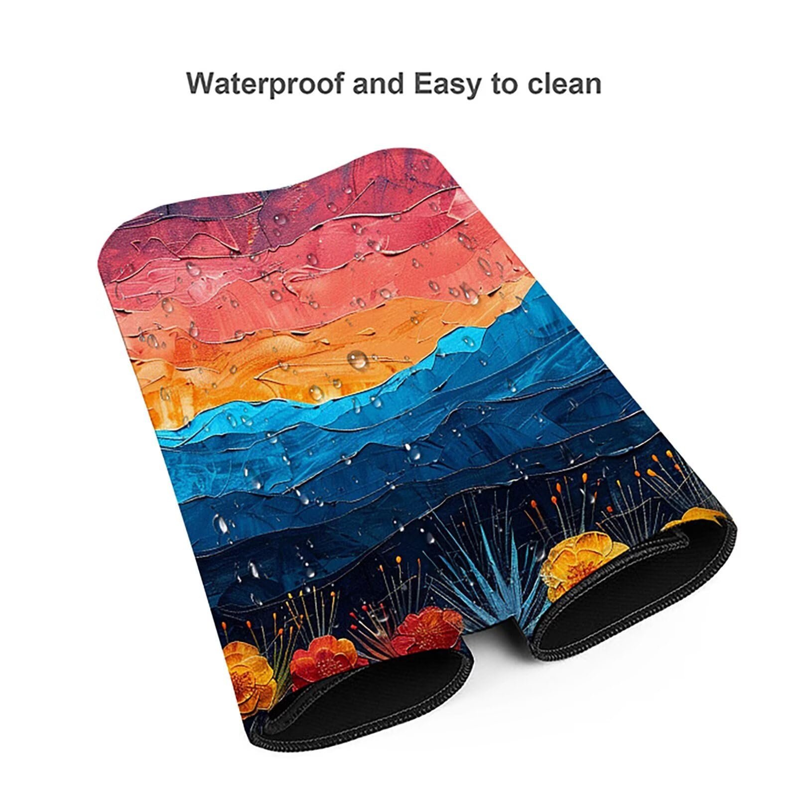Amanecer Alfombrilla Ratón Gaming XXL 1500x800 mm, Alfombrilla Gaming Rojo Mousepad con Base de Goma Antideslizante, Impermeable Desk Mat para Teclado y Raton, Accesorios Gaming Regalos de Hombre H-U