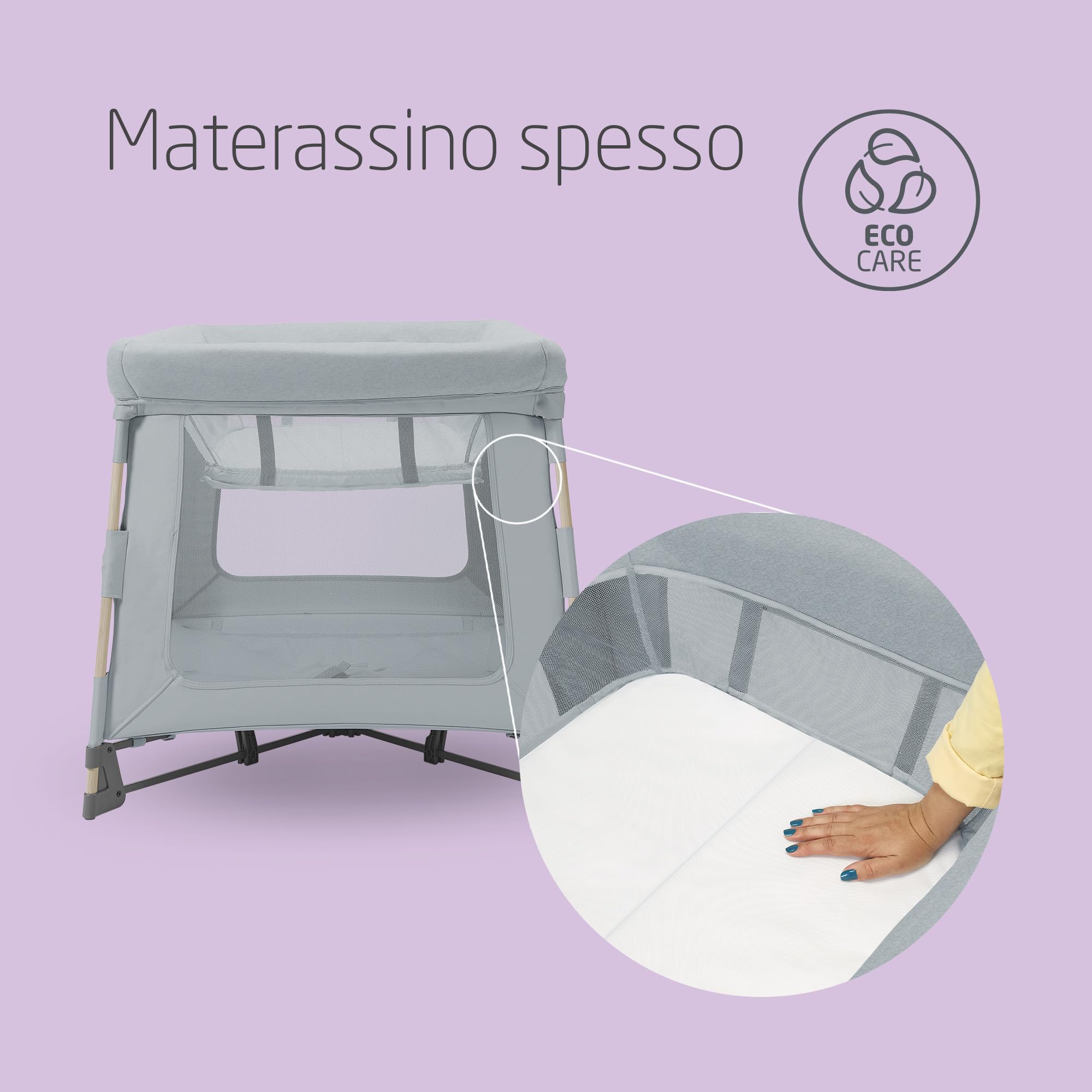 Maxi-Cosi Swift 3 in 1 Lettino da viaggio neonato, box bambini, 0-3.5 anni, fino a 15 kg, Culla Neonato, materassino 2 in 1, ultraleggero, chiusura in 1 secondo, borsa da viaggio, Beyond Grey