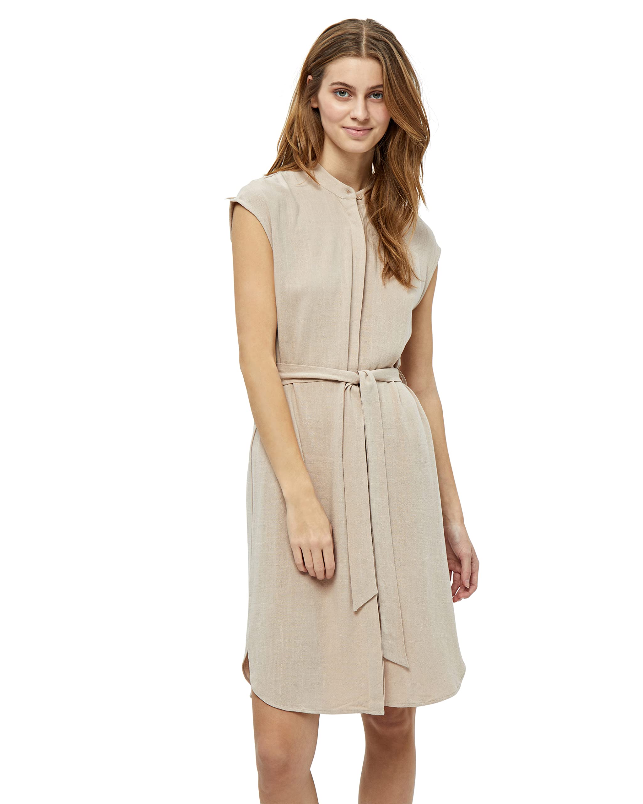 Desires Women's Belis Short Sleeve Midcalf Shirt Dress, Sandshell, XL