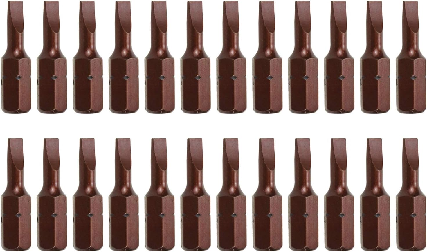 3mm Slotted Tip Magnetic 1/4 Inch Hex Shank Flat Head Screwdriver Bits 1 Inch Length - 24pcs