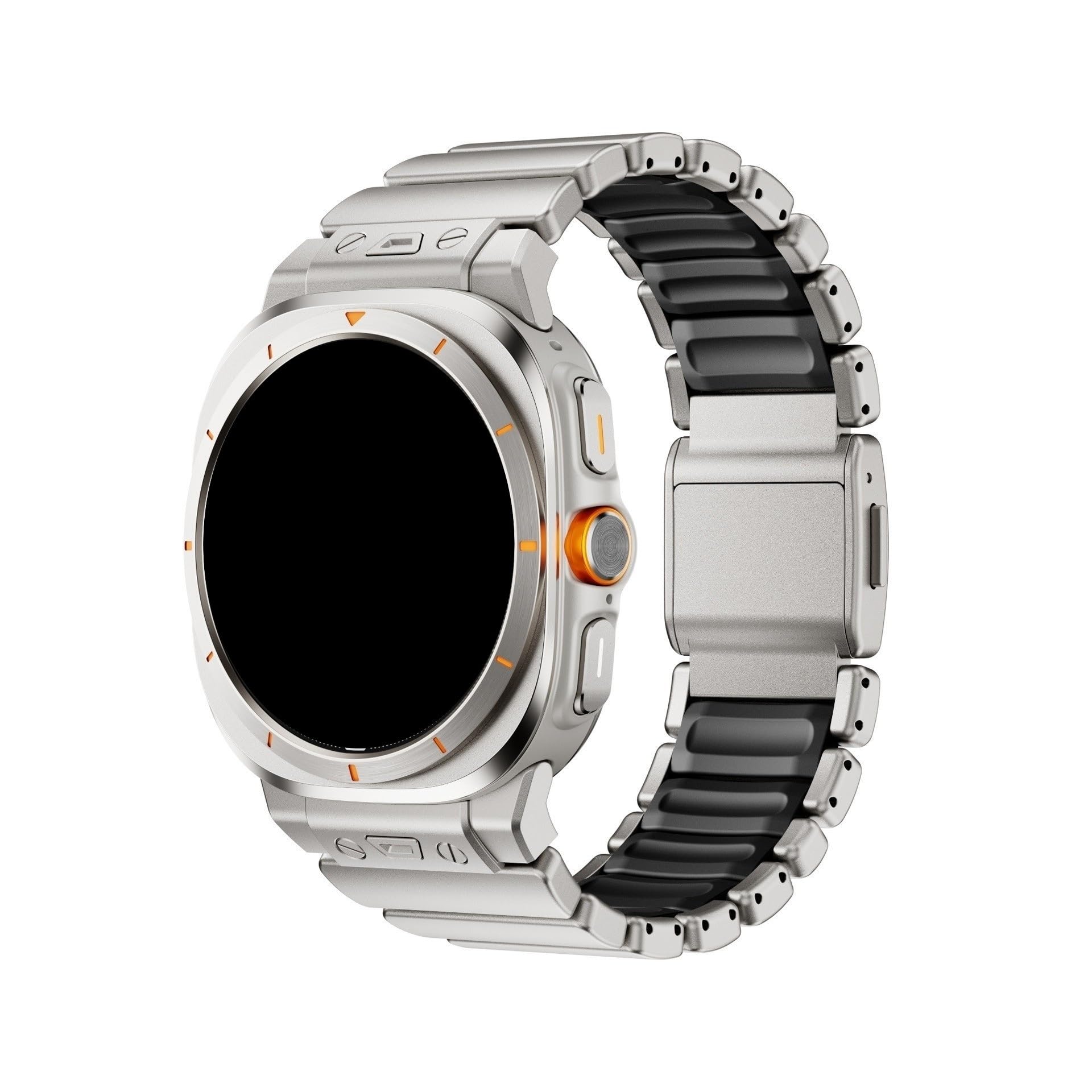 Pour Samsung Watch Ultra1/2 47mm 2026 Bande caoutchouc titane largeur 24mm