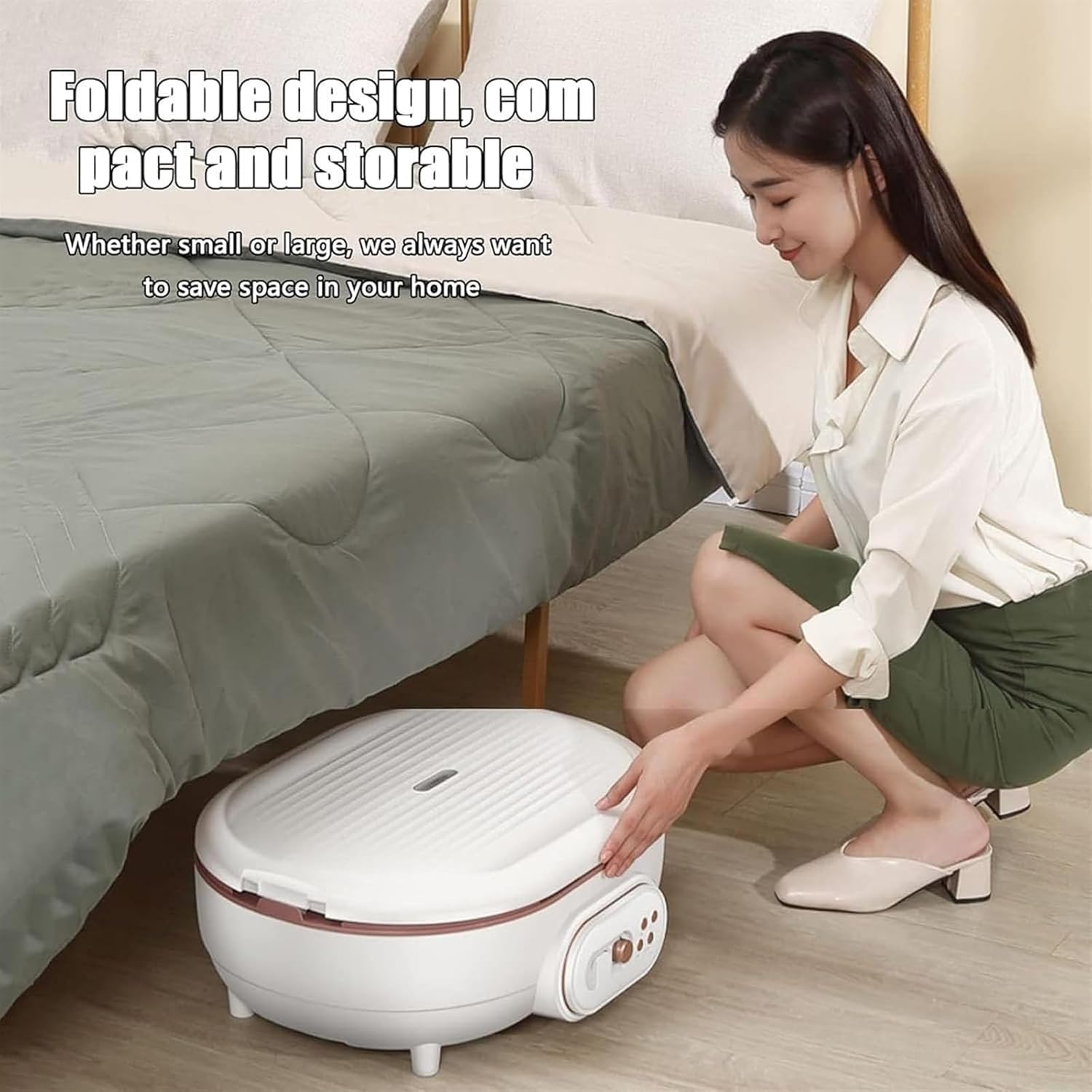 Electric Clothes Dryer, Foldable Heated Clothes Airer, 6H Timing, 400W Portable Travel Drying Machine, for Apartment, Indoor