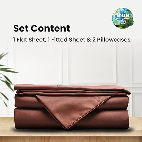 Miniatura 6 de Weddingly Certificado 100% Tencel LyocellTejido satinadoCarbono verdadero ceroSuave a la pielEtiquetas de genuidad incluidasBrillo naturalRegulación