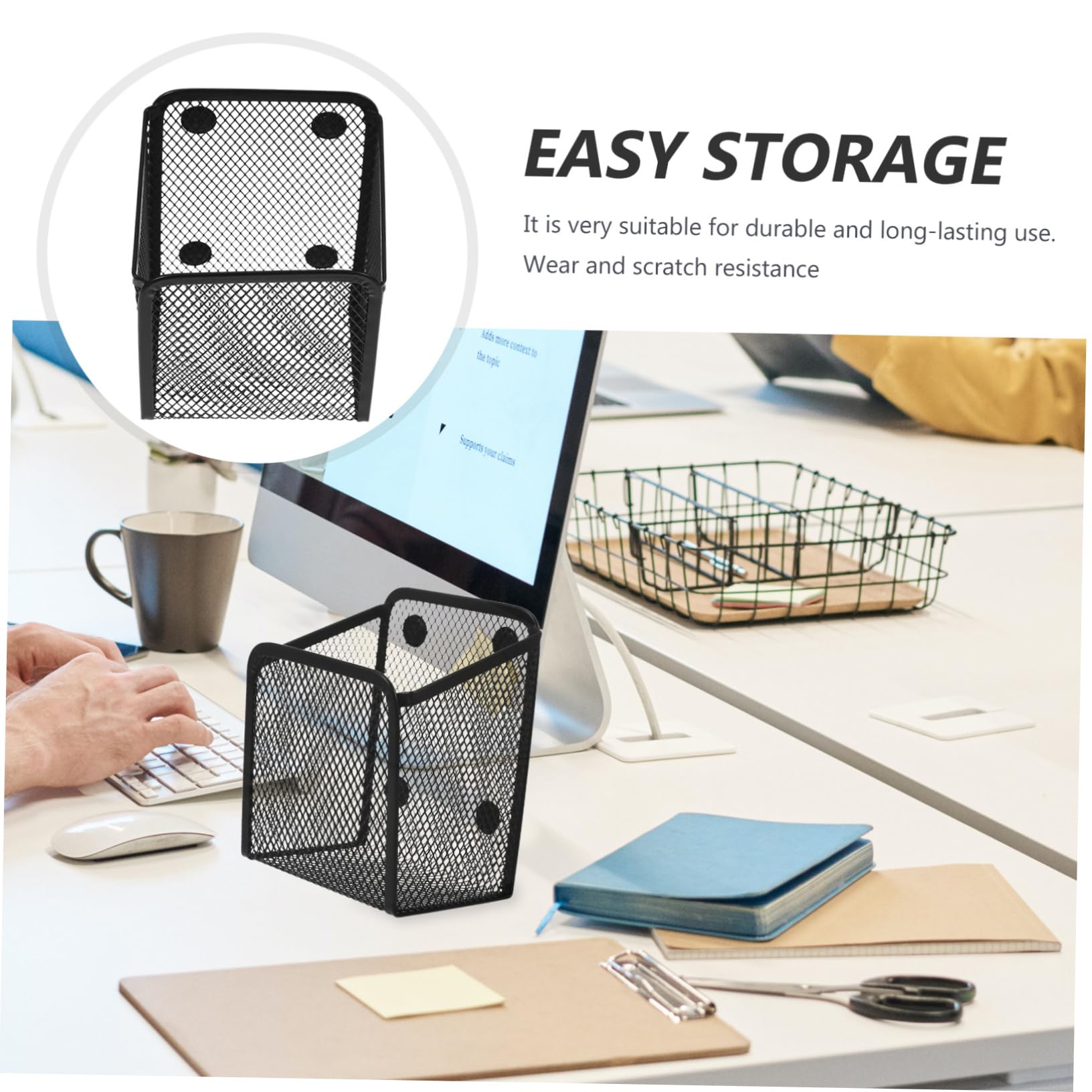 HOMSFOU 5 Pezzi Portapenne Magnetico per Ufficio Organizer per Penne Scrivania e Lavagna Accessorio per Frigorifero e Metalliche