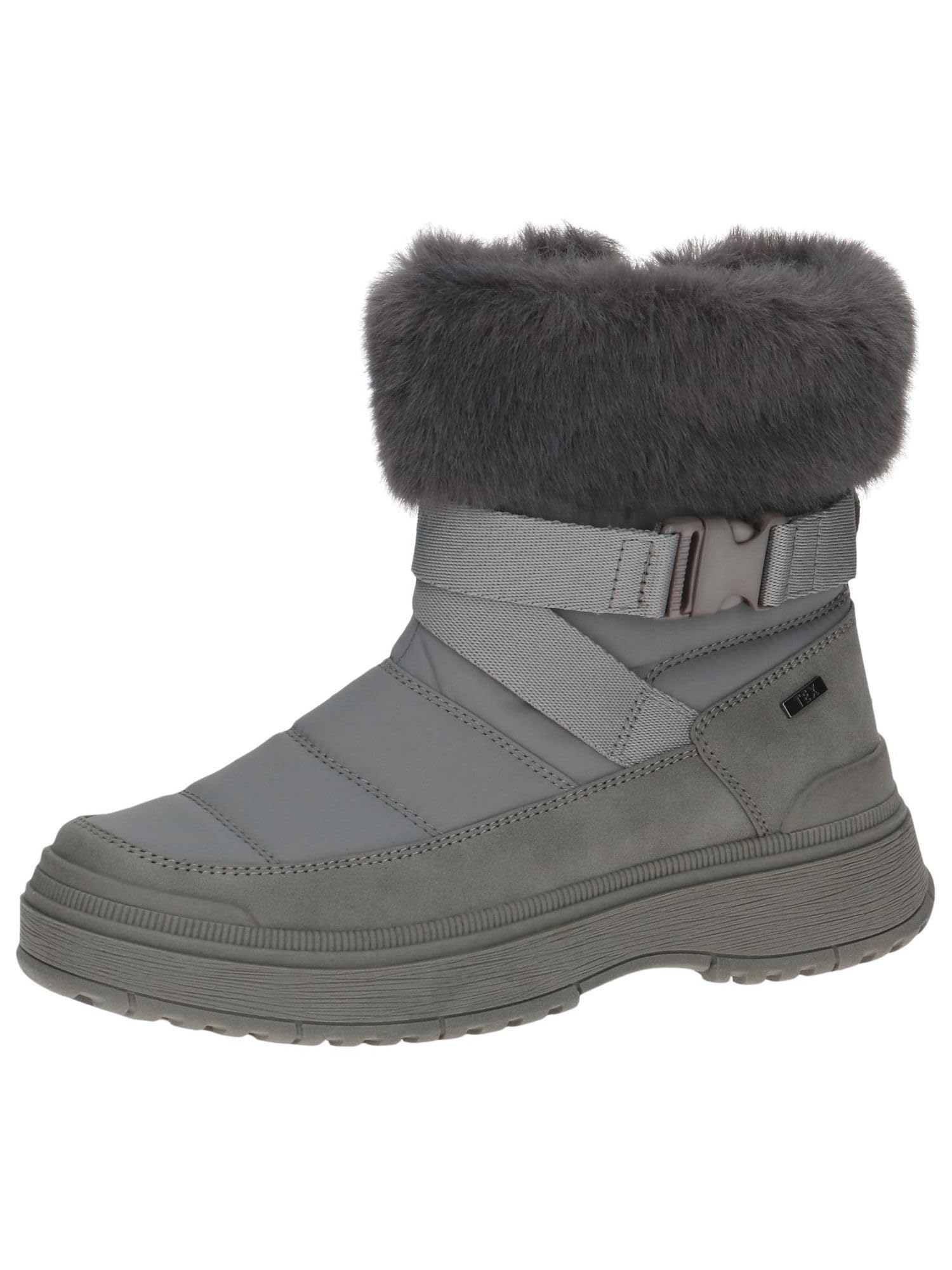 Caprice women's winter boots flat vegan water-repellent, Brown (Taupe Comb), 7.5 UK