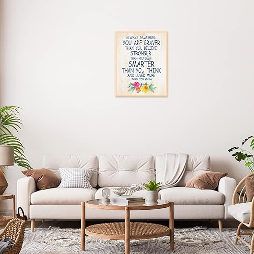 Miniatura 2 de Arte de pared inspirador con cita motivacional floral, arte de pared, póster positivo de 11 x 14 pulgadas, para paredes de aula, flores rústicas de