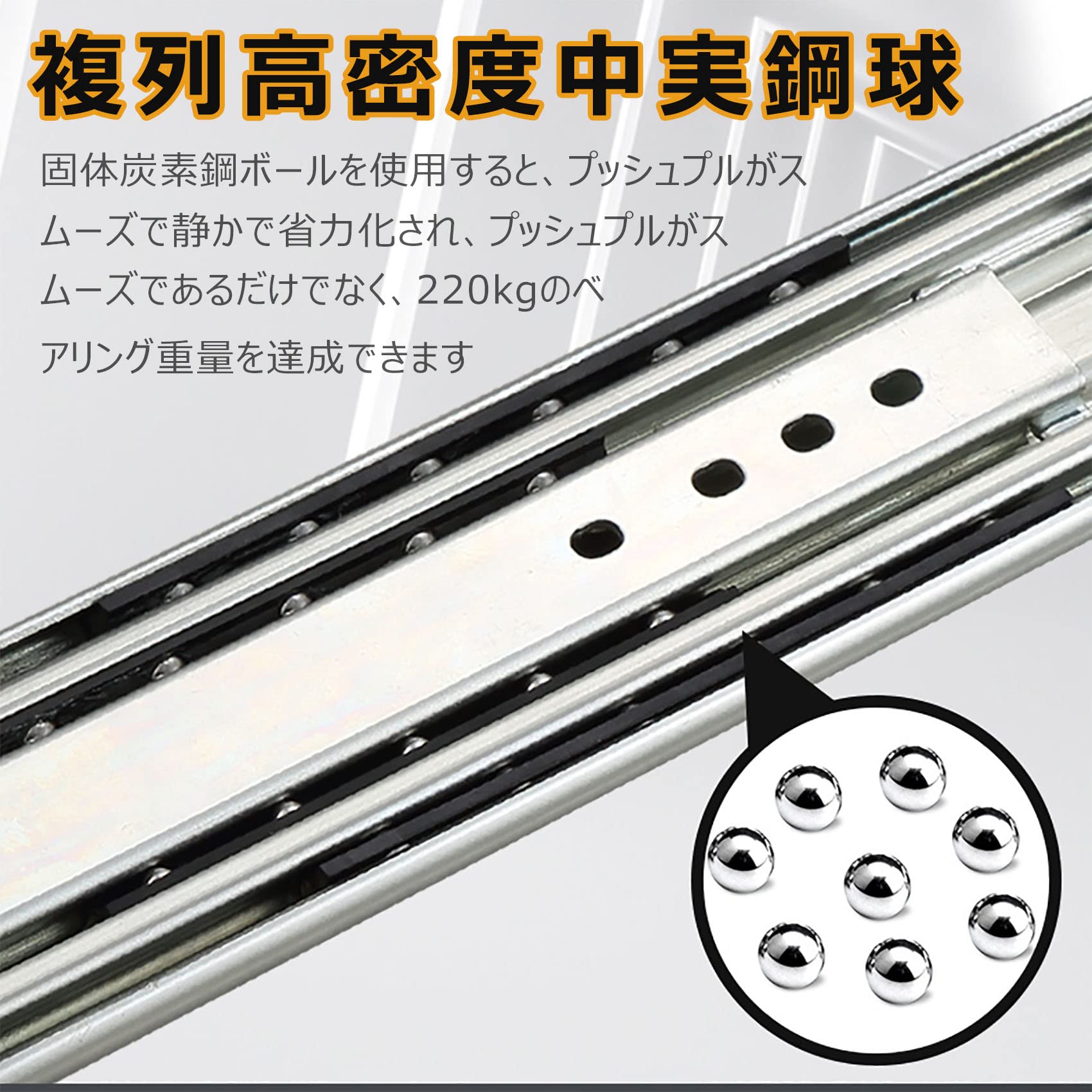 スライドレール 1500×76mm 荷重220kg 2本セット Amazon | 超重量用 スライドレール 幅76mm ロック付き 1500mm 耐荷重