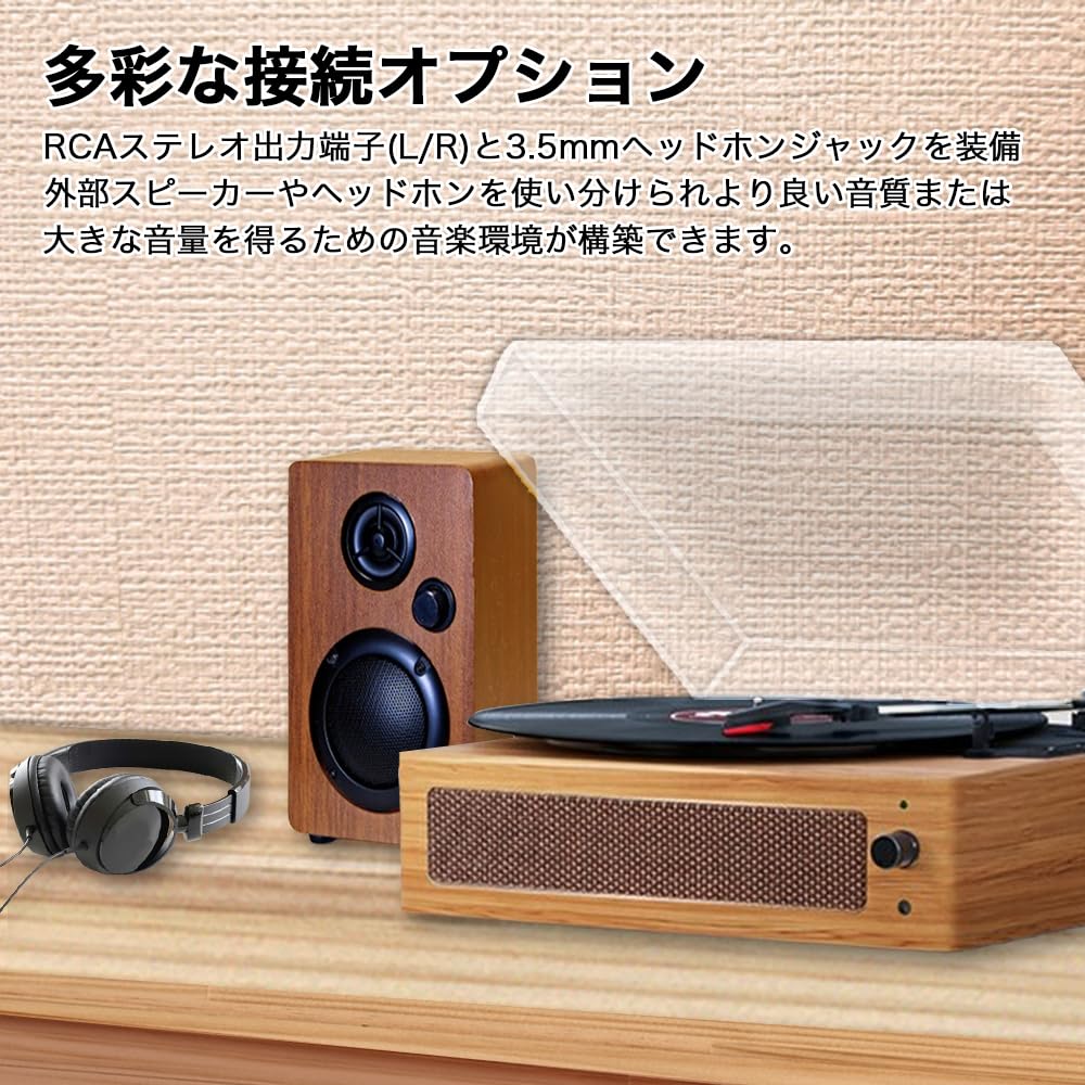 Amazon.co.jp: レコードプレーヤー 交換針3セット付 スピーカー内蔵