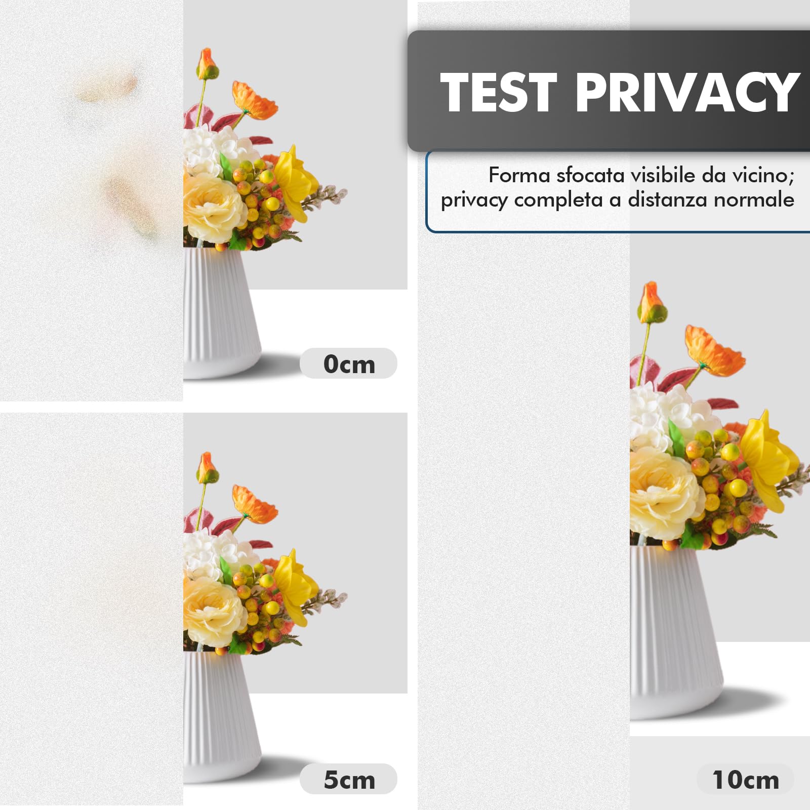 Shinfly Pellicola Vetro Finestra Privacy 60 x 200 cm, Pellicola Finestra Opaca Statica Senza Colla, Bianco Opaco, Pellicola Decorativa Vetro Rimovibile Anti UV per Bagno, Cucina, Ufficio