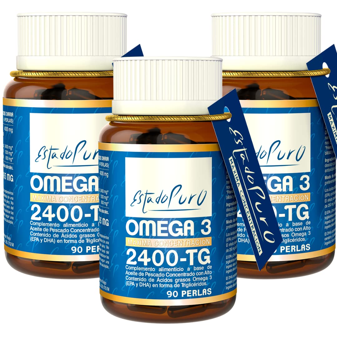 Omega 3 Kapseln Reinheit - Fischöl Omega 3-1200mg EPA und 800mg DHA - sehr stabil und höchster Standard für Reinheit und Nachhaltigkeit - 90 Tongil Perlen (Pack 3)