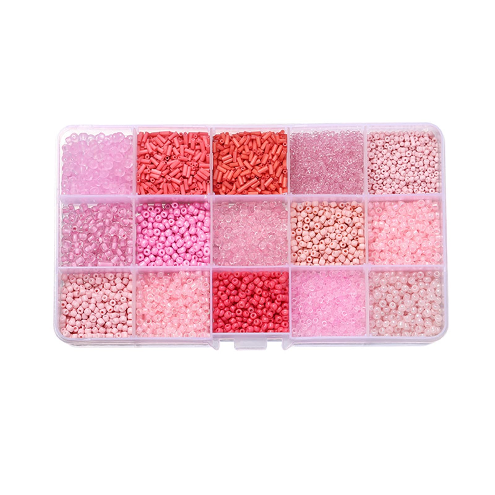 Perles en verre de 2 à 7 mm pour loisirs créatifs : assortiment rose haute qualité de 212 g