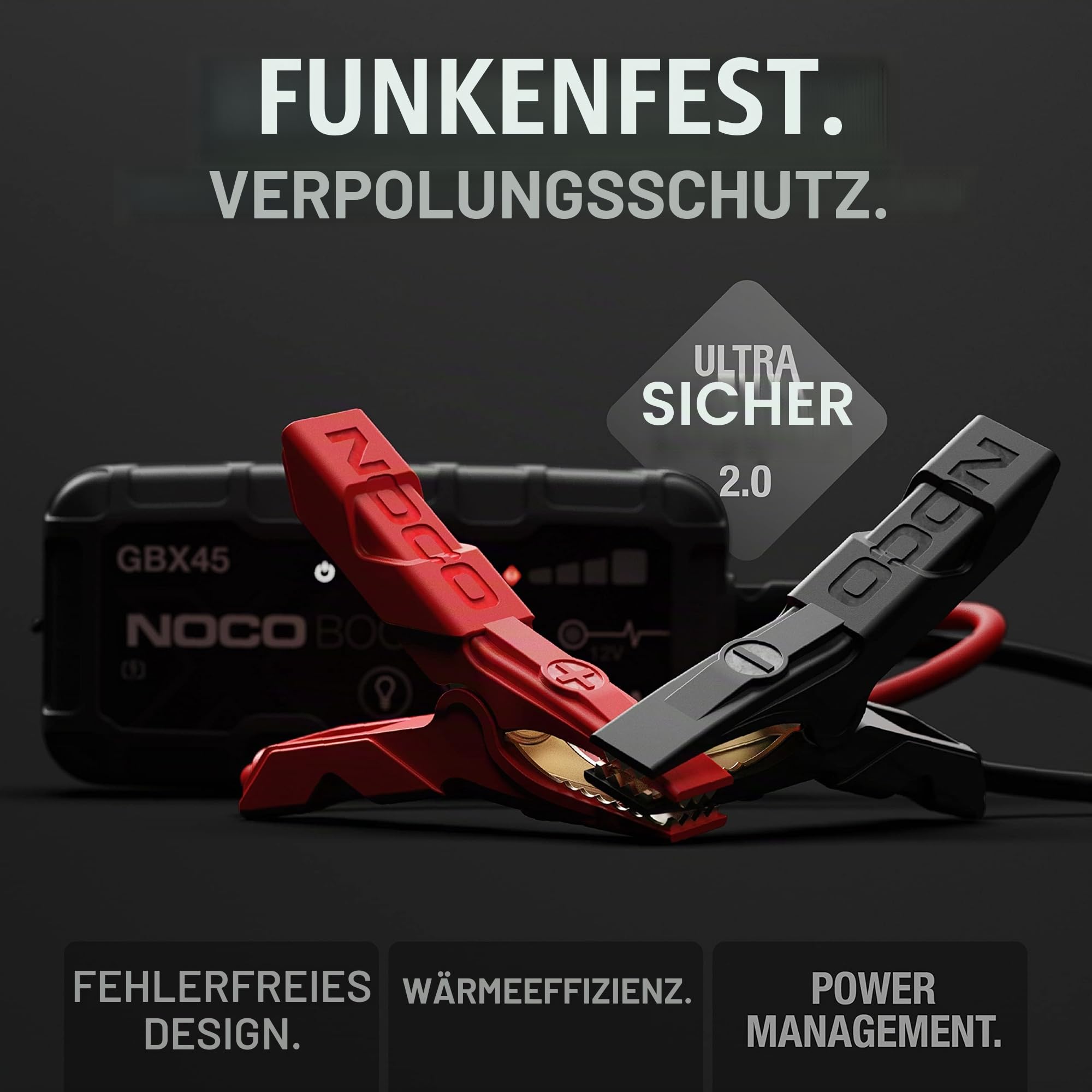 NOCO Boost X GBX45: 1250A UltraSafe Starthilfe Powerbank – 12V Lithium-Starthilfegerät & Starterkabel – Tragbarer Booster für Benziner bis 6,5L & Diesel bis 4,0L