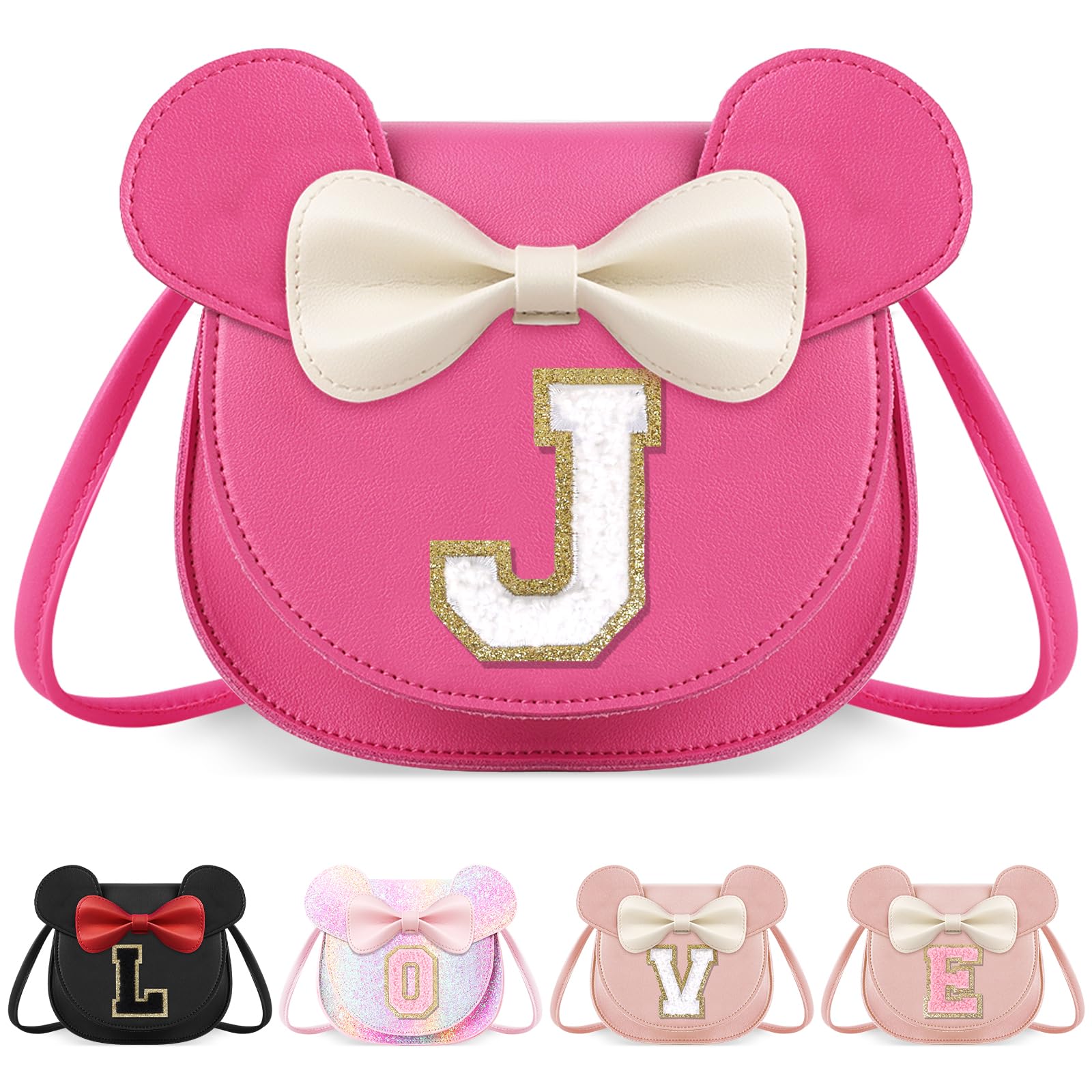 Little Girl Toddler Purse - Cute Mouse Ear Bow Crossbody Bag for 2-8 Year Olds - Birthday Gift