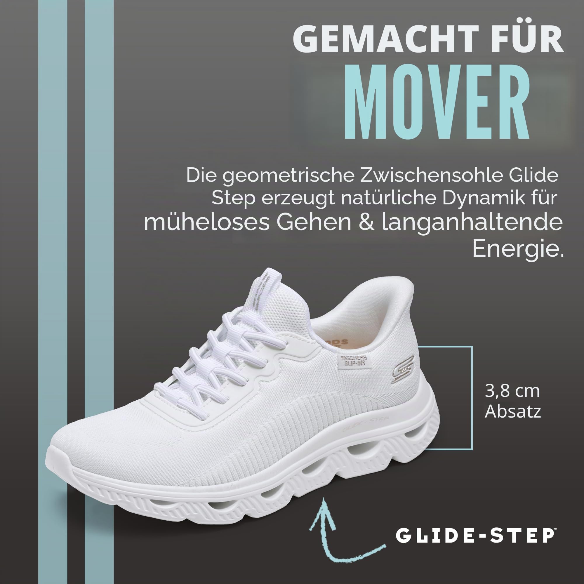 Skechers Damen Bobs Arc Waves Slip-InTurnschuhe