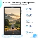 Topsand 8 Inch Android 15 Comprimé avec la fente de carte Sim non fermé, téléphone de tablette cellulaire 4G LTE, Octa Core,12GB RAM 64GB ROM 2TB TF Élargissable, 5G WiFi, 8MP Caméra, 5100mAh, Tablette avec couverture(Pink)