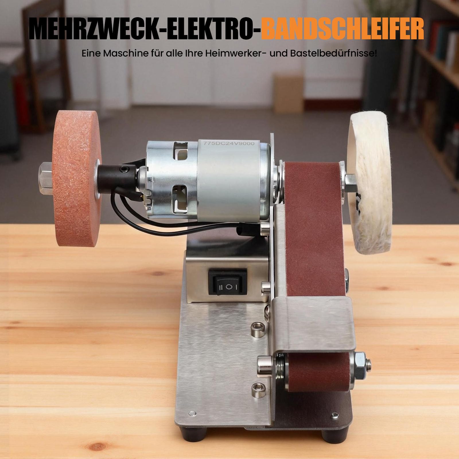 Mini lijadora eléctrica con 20 bandas de lijado, lijadora de mesa y pulidora, 7 niveles ajustables, afilador de cuchillos para metal, cuchillos, ámbar y cerámica