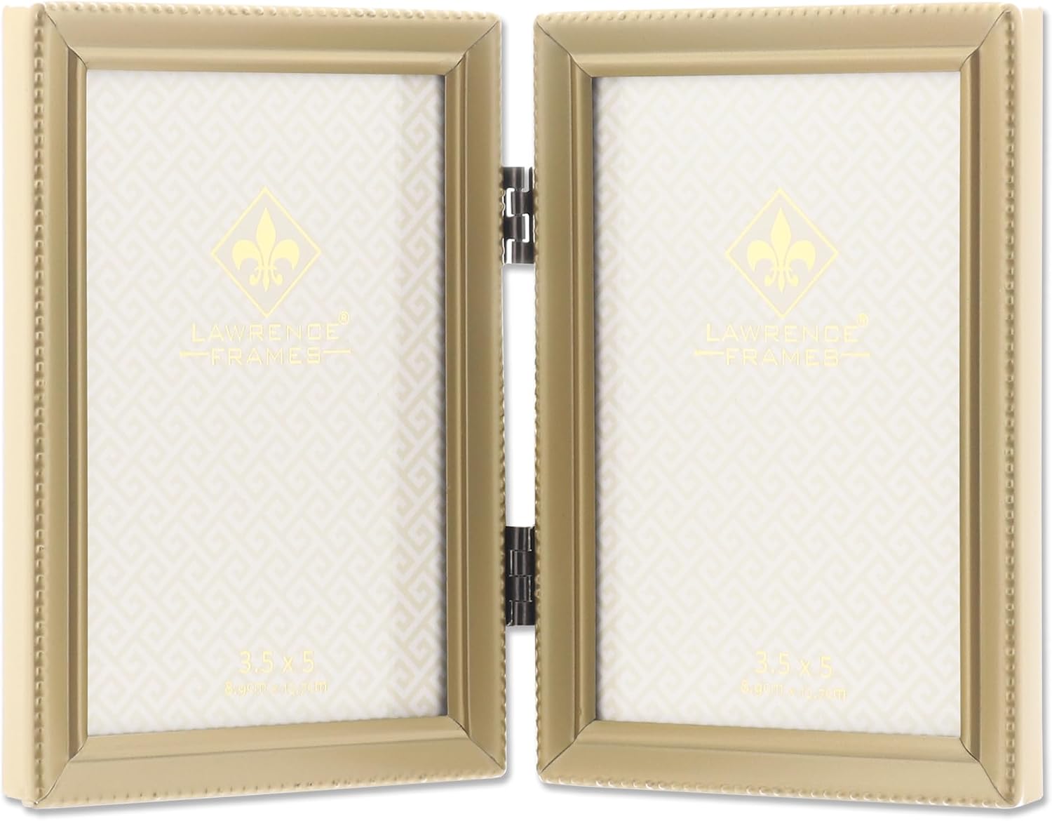 Lawrence Frames Bead Border Design, 3.5x5 Double, Satin Gold image 2