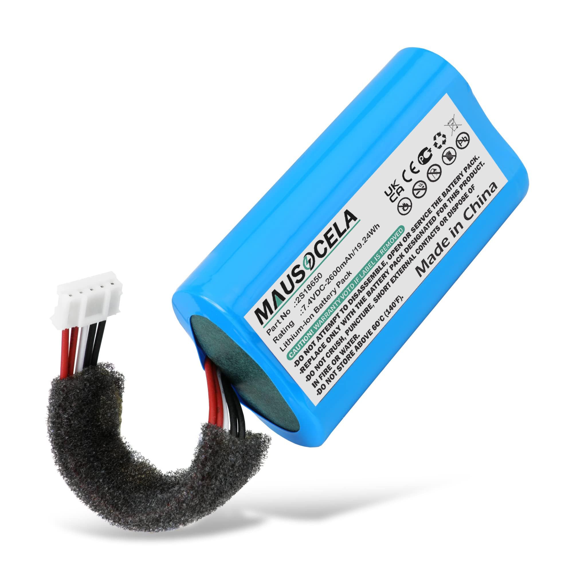 MAUSOCELA 2600mAh Speaker Replacement Battery, Compatible with Ank'er SoundCore Boost, Part No.: 2S18650-19.24Wh/7.40V Li-ion