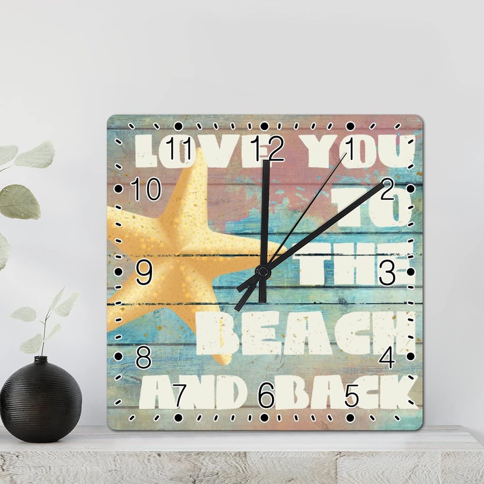 Horloge murale rétro pour salon esprit déco de plage vintage
