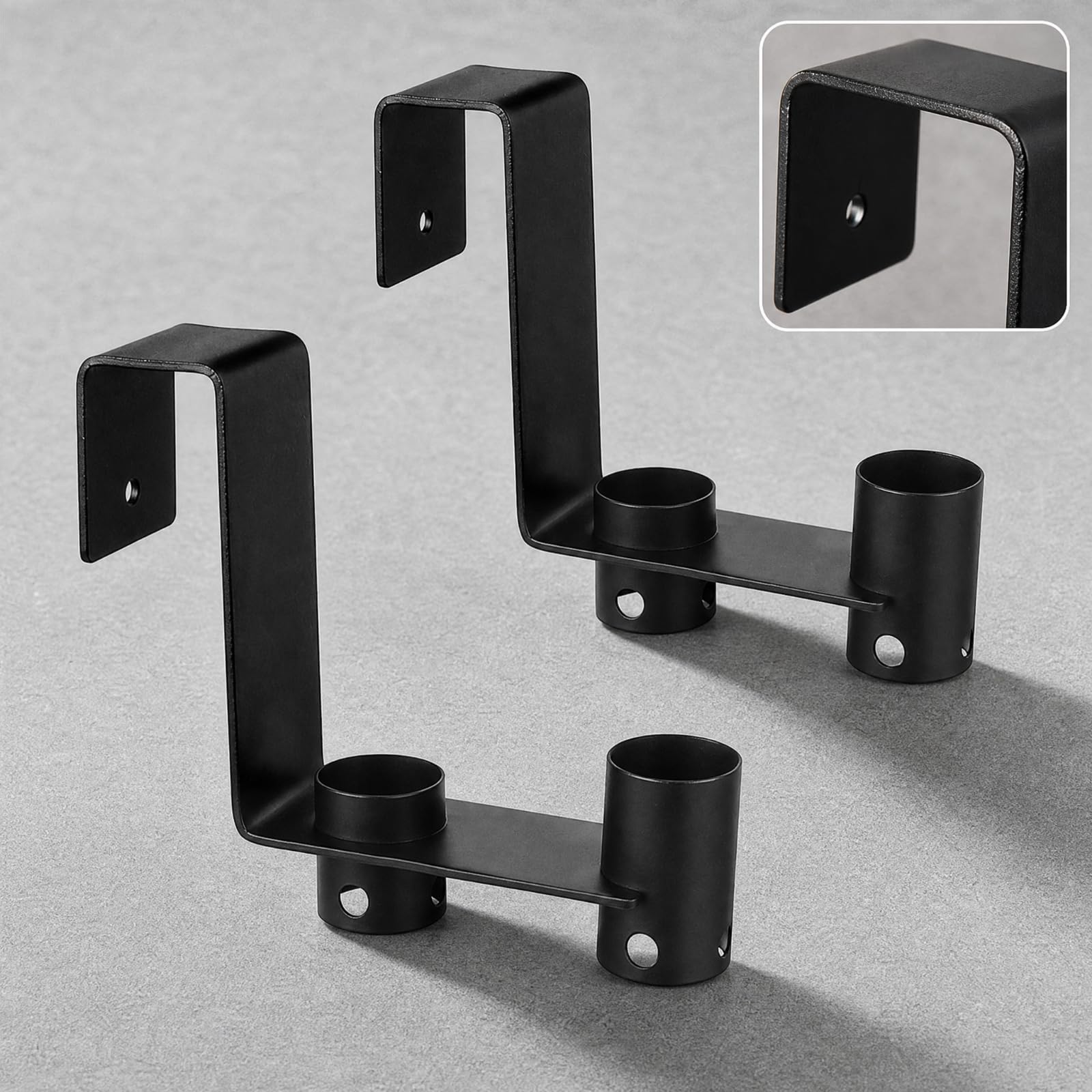 Soporte Acero para Valla Piscina | Acabado con Recubrimiento en Polvo, Protector, Colgador Herramientas Piscina para pasamano, Patio