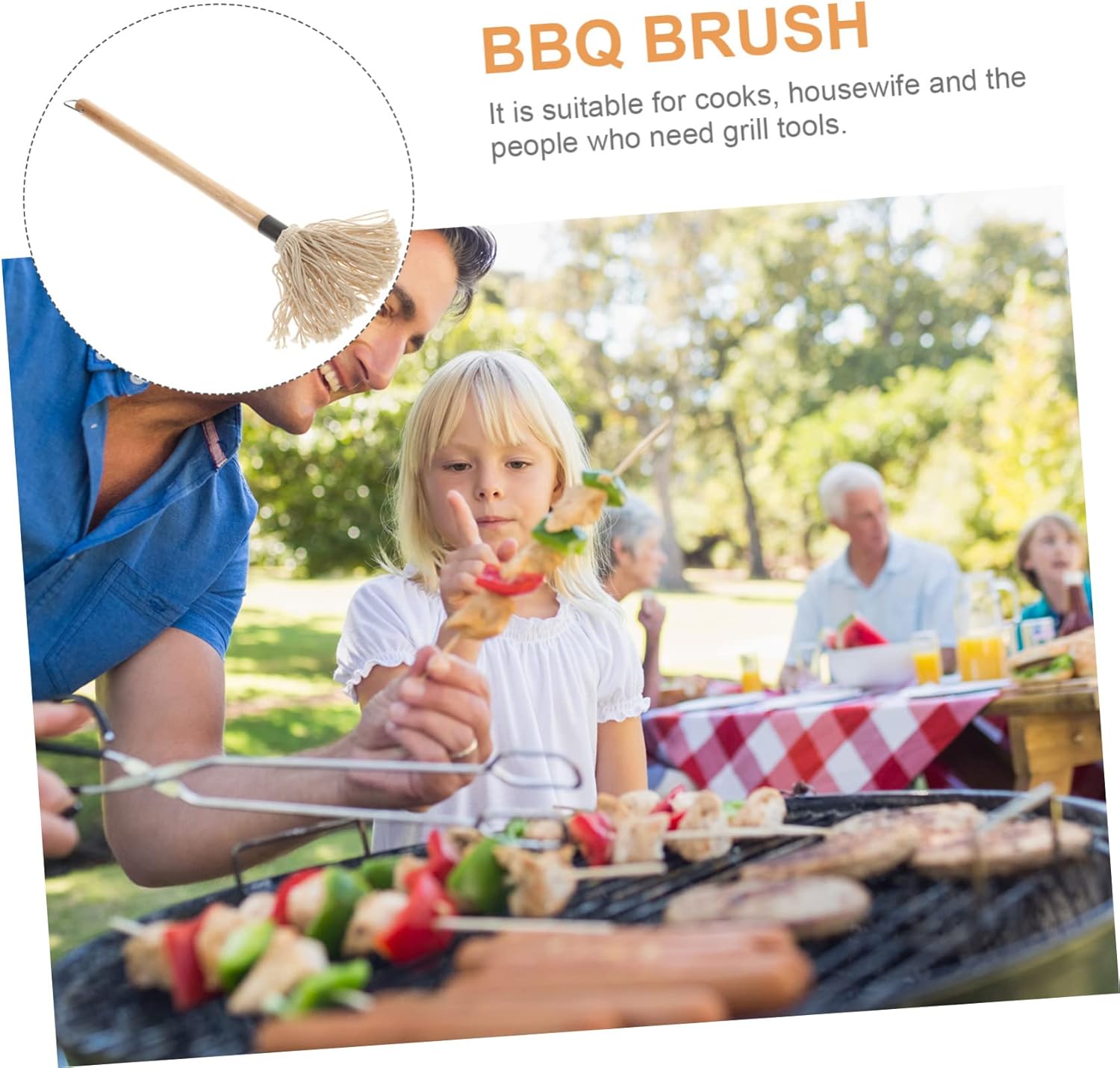 Cooking Brush Set 8pc Bbq Basting Brushes Cotton Yarn for Cooking Baking Barbecue
