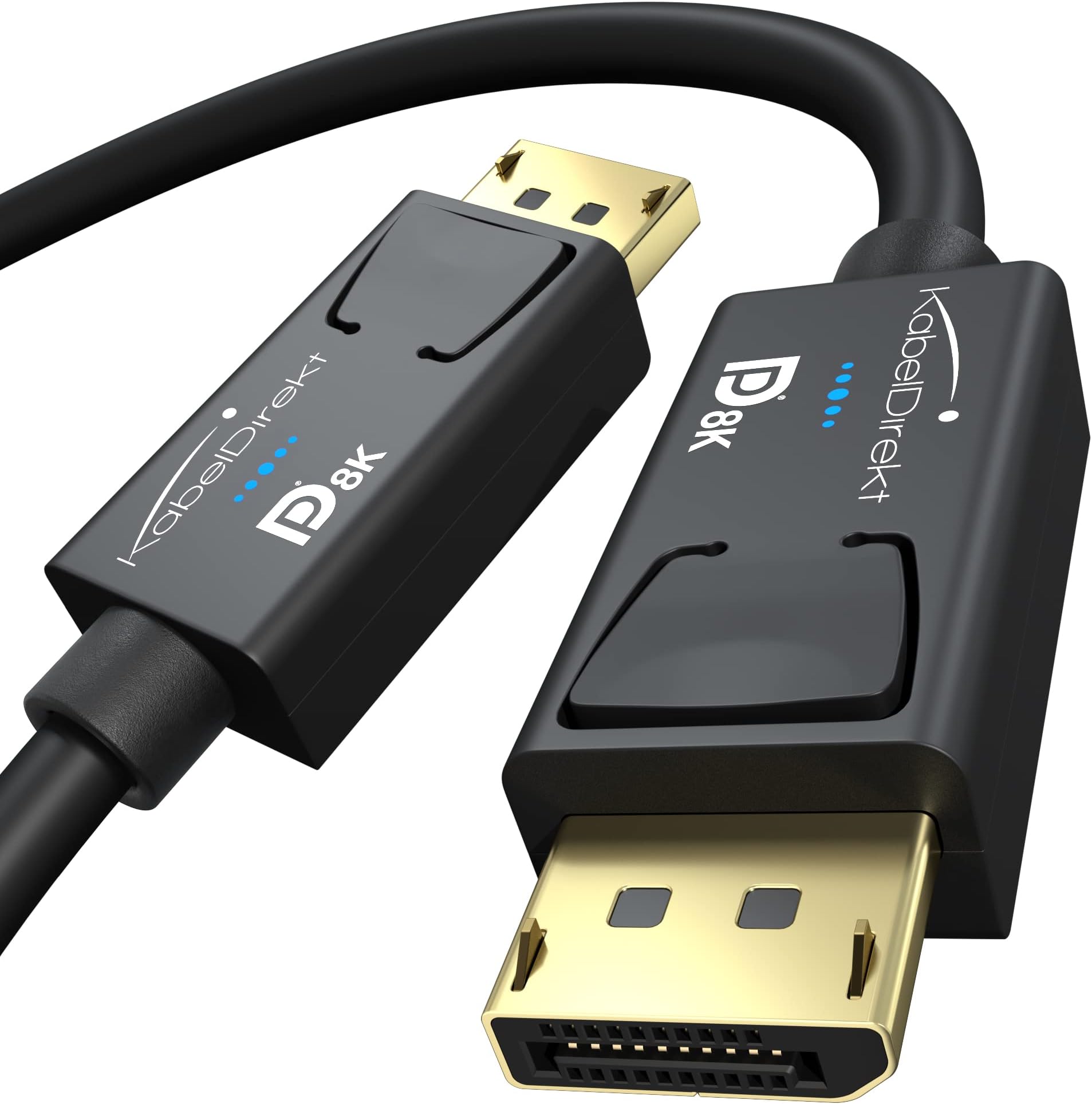 8K DisplayPort & DP cable, special A.I.S. shielding & official VESA certification – 2m (for DP 1.4 gaming PCs/laptops/graphics cards/monitors with 8K@60Hz, 4K@120Hz, 144Hz/165Hz/240Hz) by CableDirect