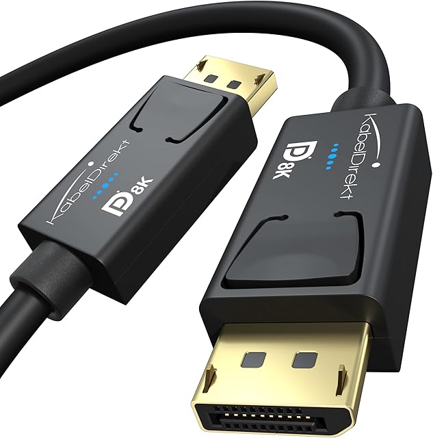 8K DisplayPort & DP cable, special A.I.S. shielding & official VESA certification  3m (for DP 1.4 gaming PCs/laptops/graphics cards/monitors with 8K@60Hz, 4K@120Hz, 144Hz/165Hz/240Hz) by CableDirect