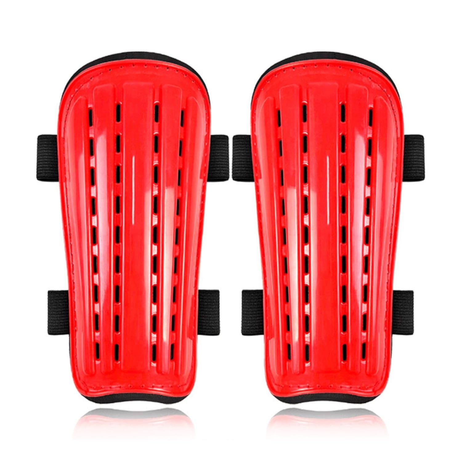 2 Pieces Soccer Shin Guards Long-Lasting Football Shin Pads Shock Absorption Soccer Leg Guards for Adults, Training, Match, Red-picture-15