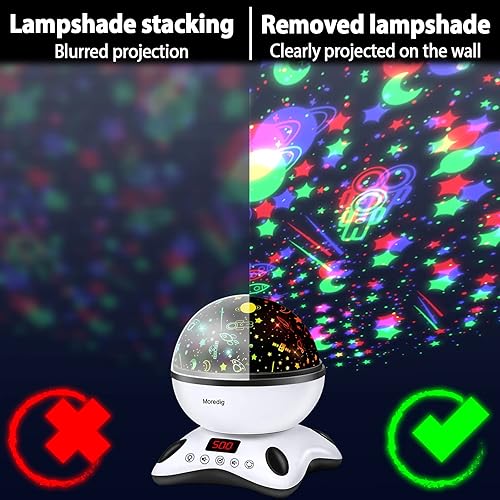 Miniatura 9 de Moredig Proyector de luz nocturna para niños, luces nocturnas remotas para habitación de niños con 12 música, proyector de luz nocturna para niños,