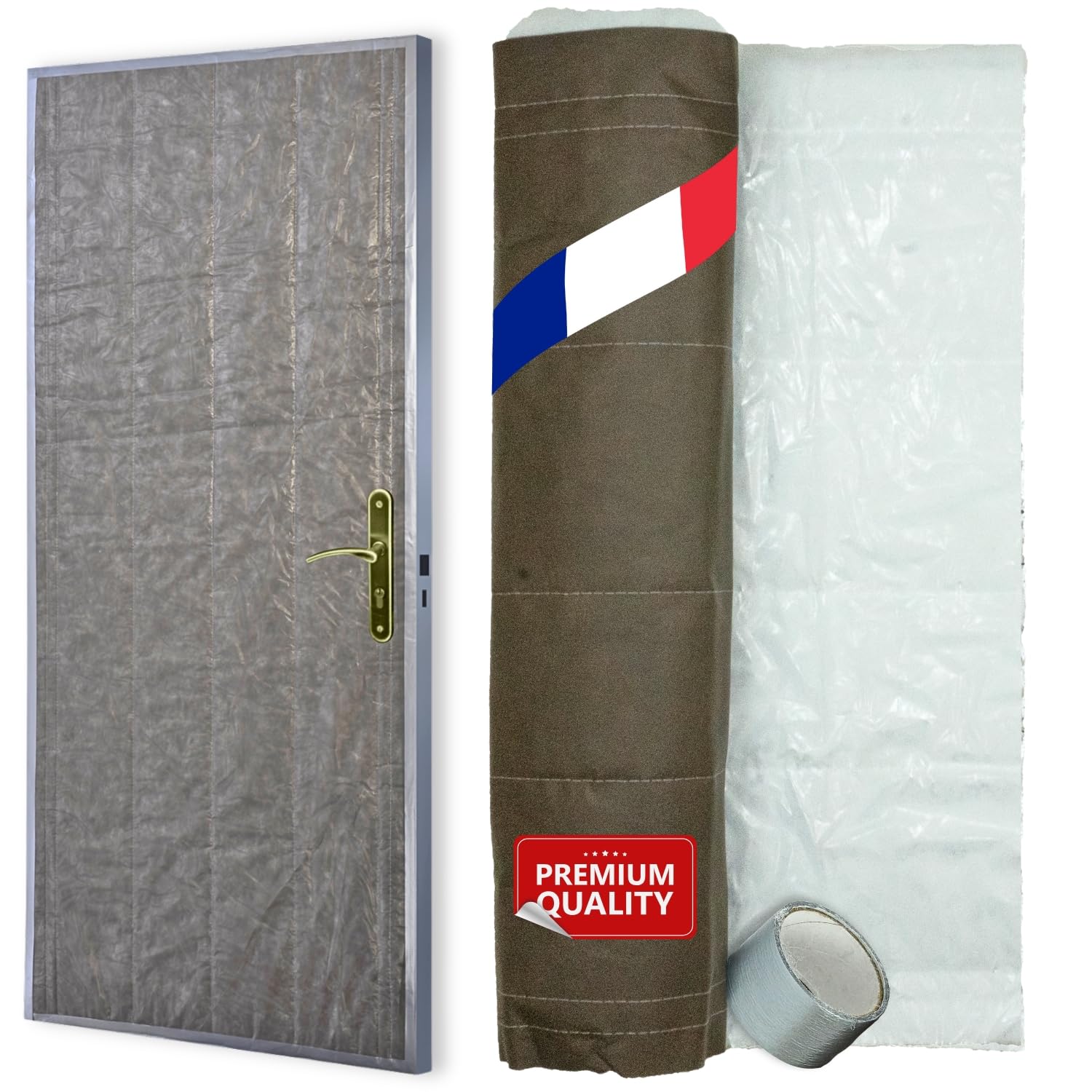 EURO VANADIUM - Kit, Isolation Thermique Porte de Service 85 x 210 x 1 cm - Isolant Porte de Service, Multicouches, Ruban Adhésif Inclus - Fabrication Française