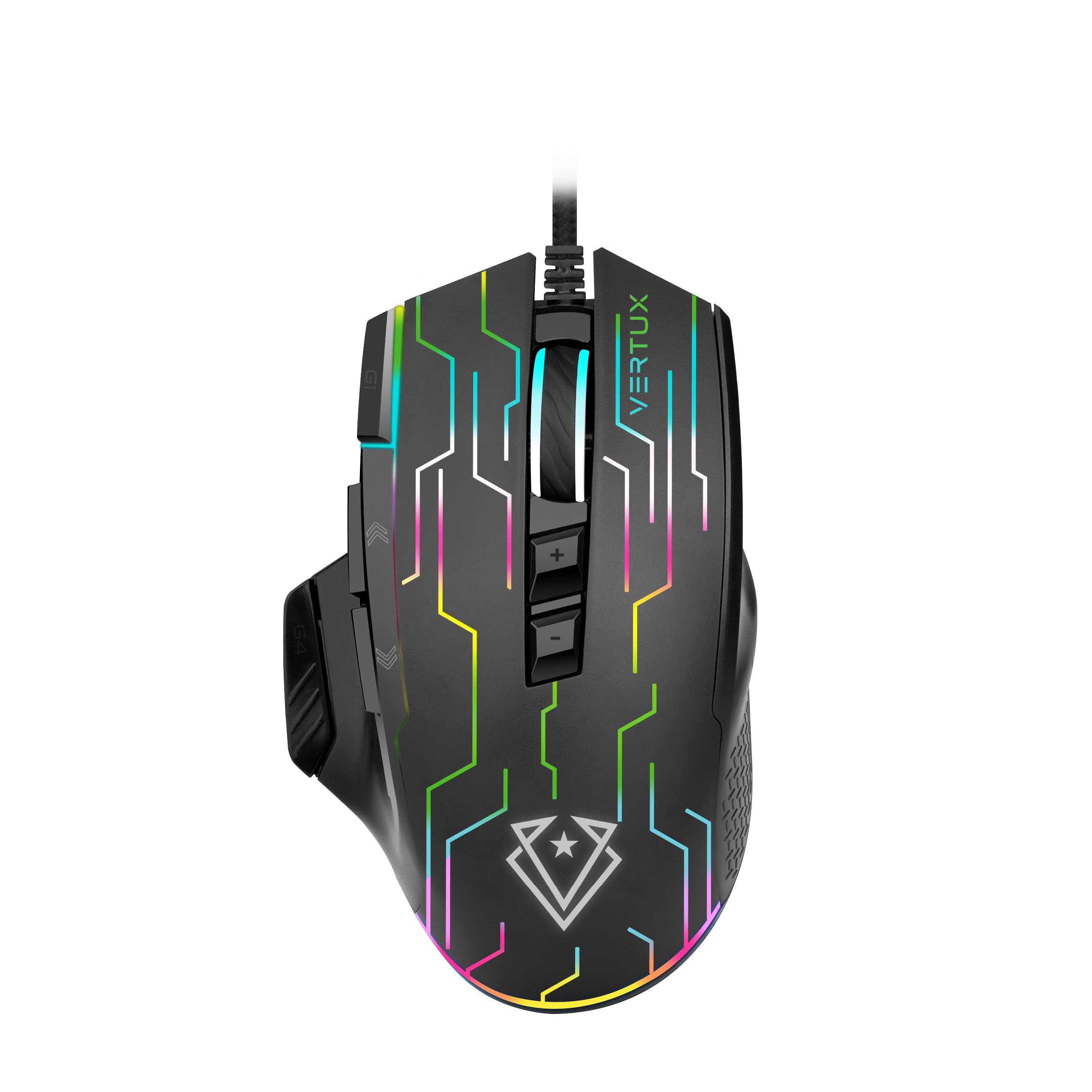 Vertux Kryptonite Gaming Mouse | Wired Mouse with Quick Performance | 9 Programmable Buttons | Up to 10000 DPI | RGB Lights | 10 Million Clicks | Ultra-Light Gaming Mouse - Black (B09MFLVD6J) Amazon Price History, Amazon Price Tracker